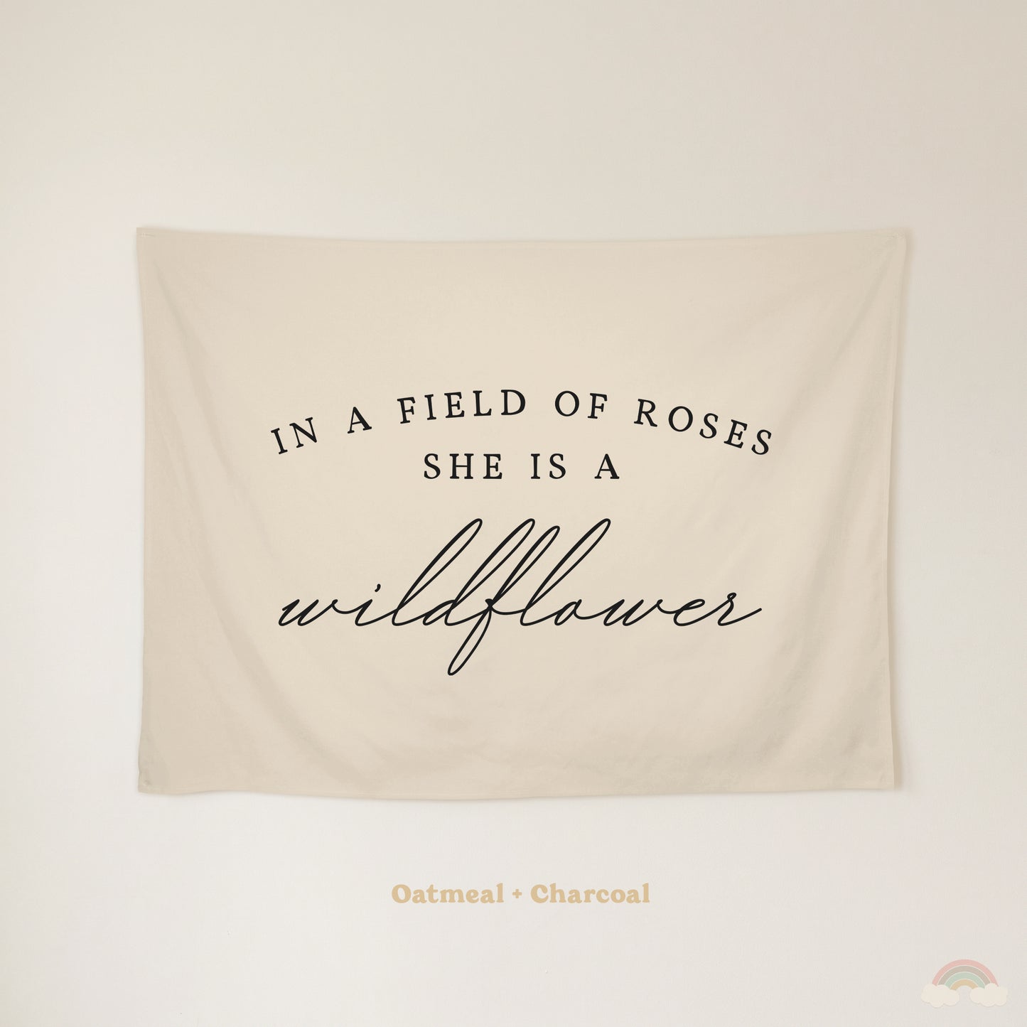 Wildflower Banner | Girls Room Decor Wall Flag for Nursery or Playroom
