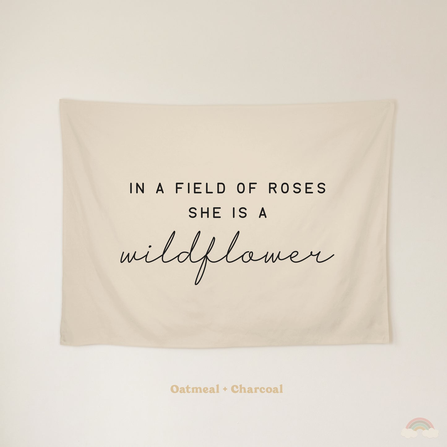 Wildflower Banner | Girls Room Decor Wall Flag for Nursery or Playroom