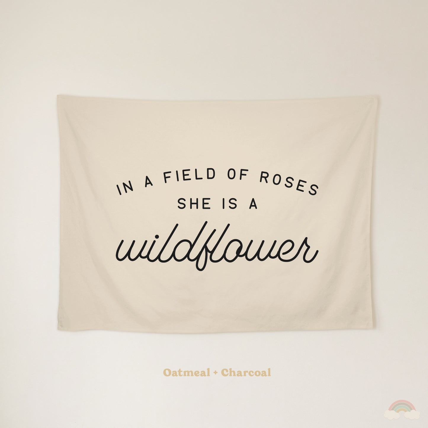 Wildflower Banner | Girls Room Decor Wall Flag for Nursery or Playroom