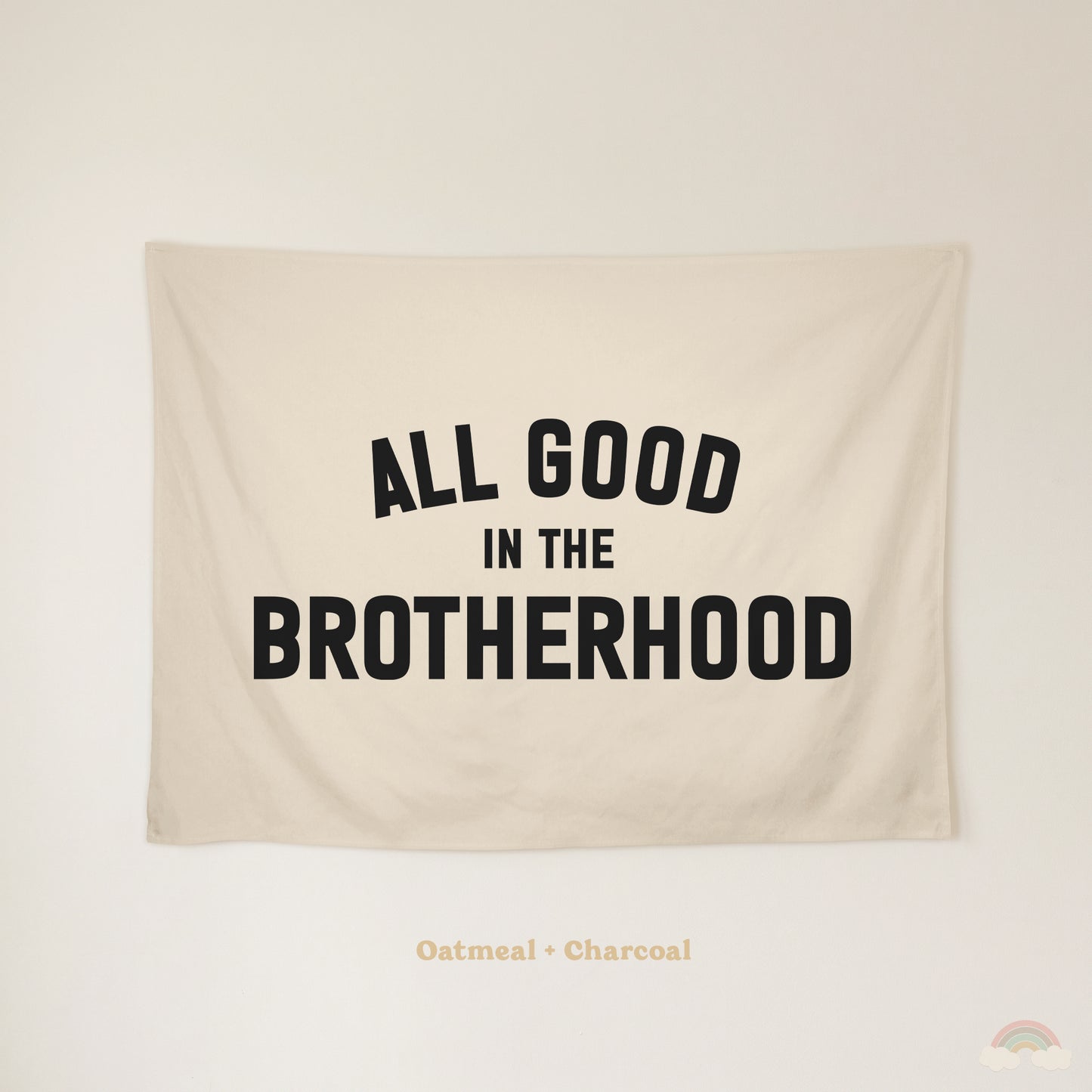 All Good in the Brotherhood Banner | Boys Room Decor Wall Flag for Bedroom or Playroom