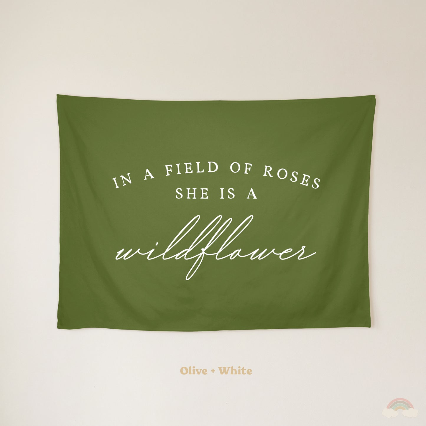 Wildflower Banner | Girls Room Decor Wall Flag for Nursery or Playroom