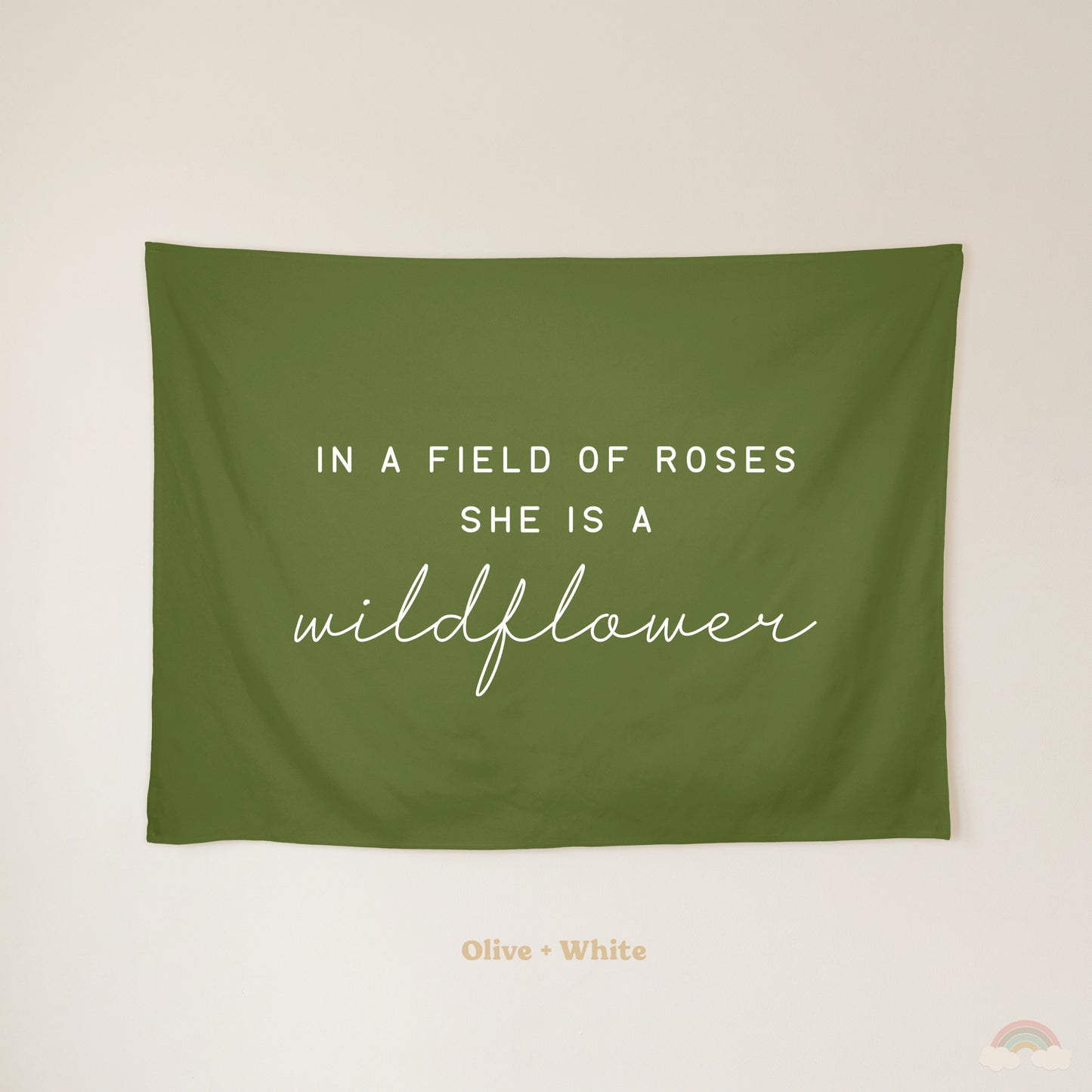 Wildflower Banner | Girls Room Decor Wall Flag for Nursery or Playroom