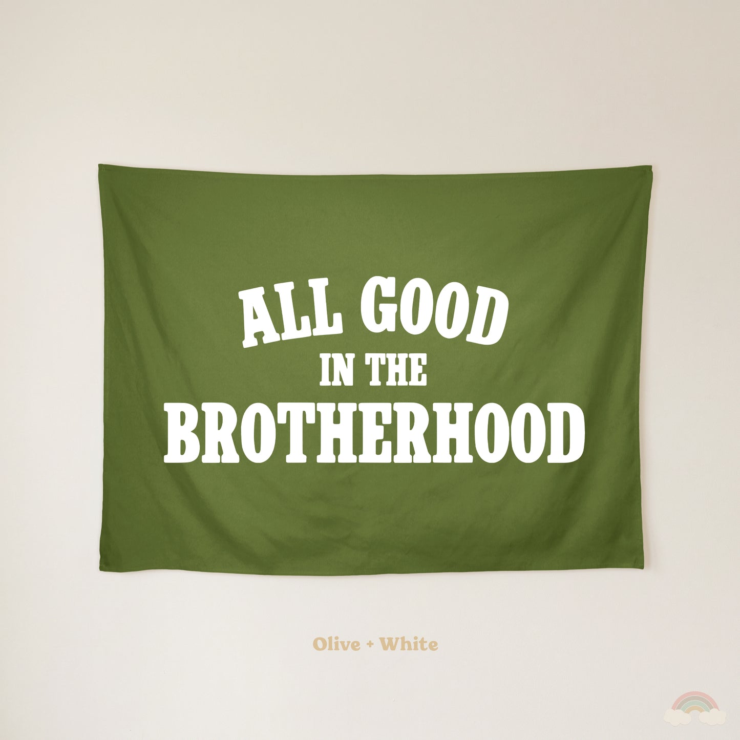 All Good in the Brotherhood Banner | Boys Room Decor Wall Flag for Bedroom or Playroom