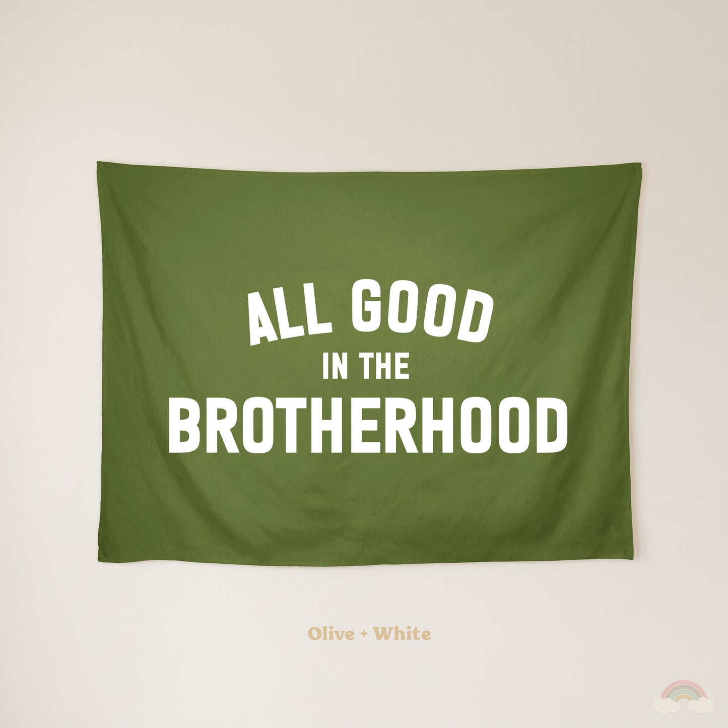 All Good in the Brotherhood Banner | Boys Room Decor Wall Flag for Bedroom or Playroom