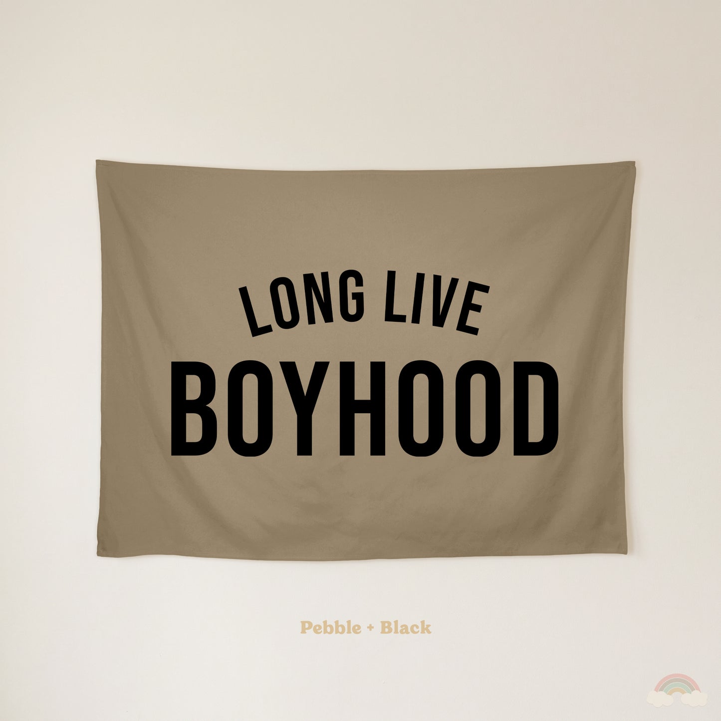 Long Live Boyhood Banner | Boys Room Decor Wall Flag for Nursery or Playroom