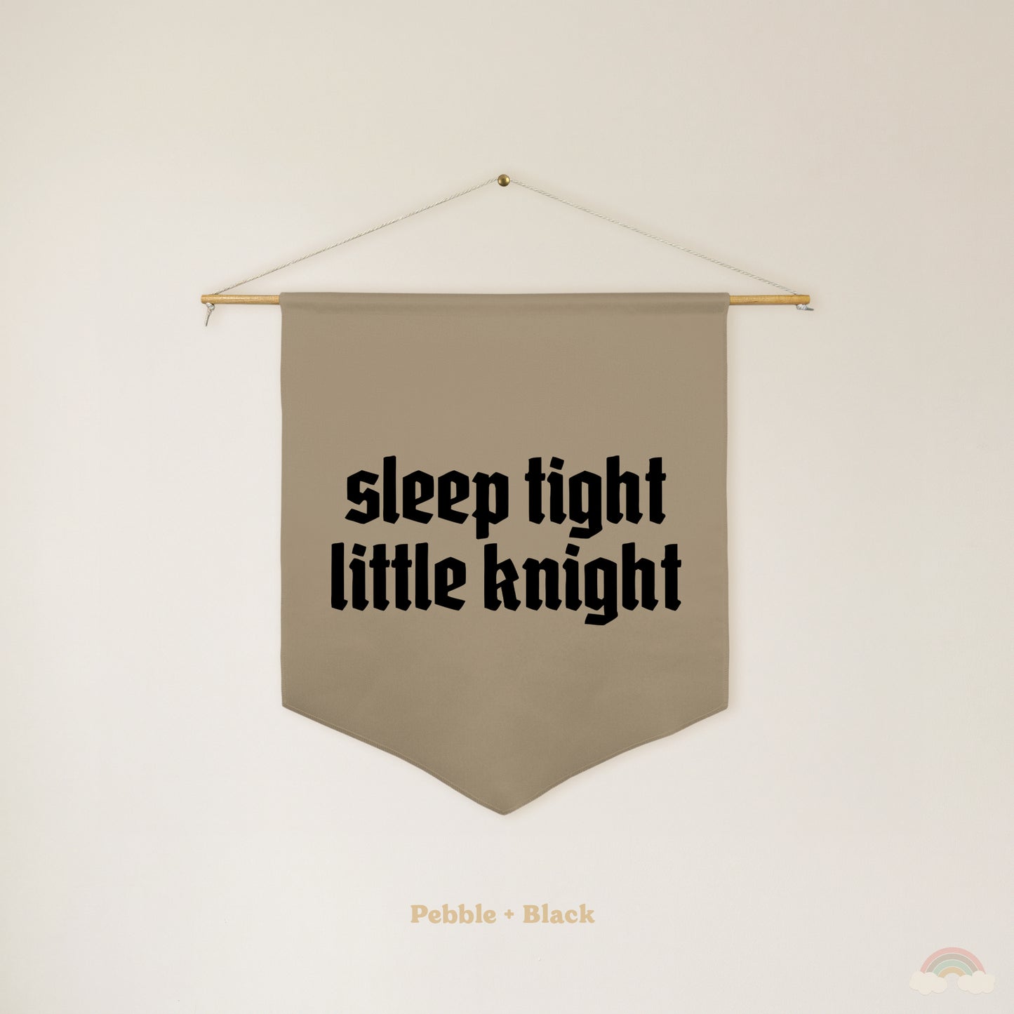 Sleep Tight Little Knight Pennant | Boys Room Decor Wall Flag for Nursery or Playroom