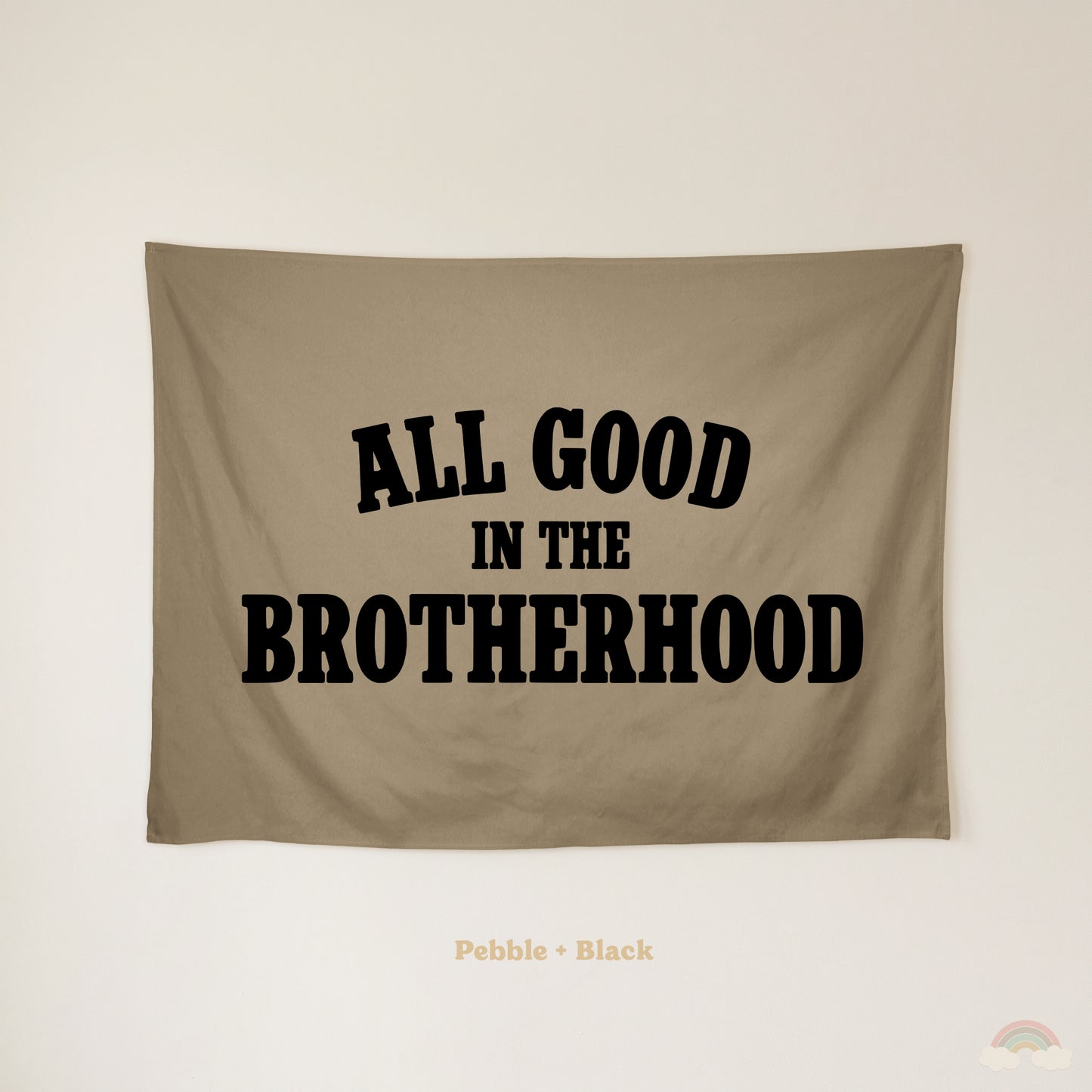All Good in the Brotherhood Banner | Boys Room Decor Wall Flag for Bedroom or Playroom