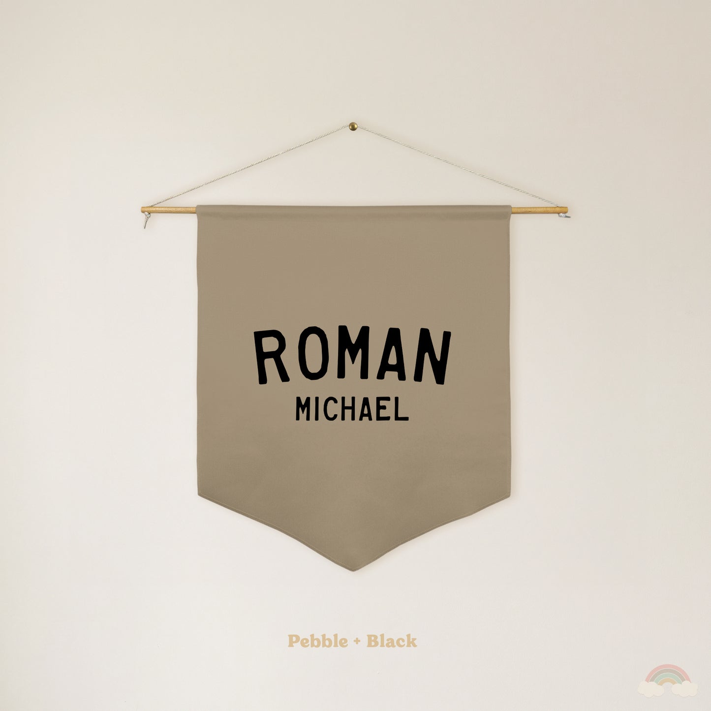Custom Name Pennant | Personalized Wall Flag for Nursery, Bedroom or Playroom