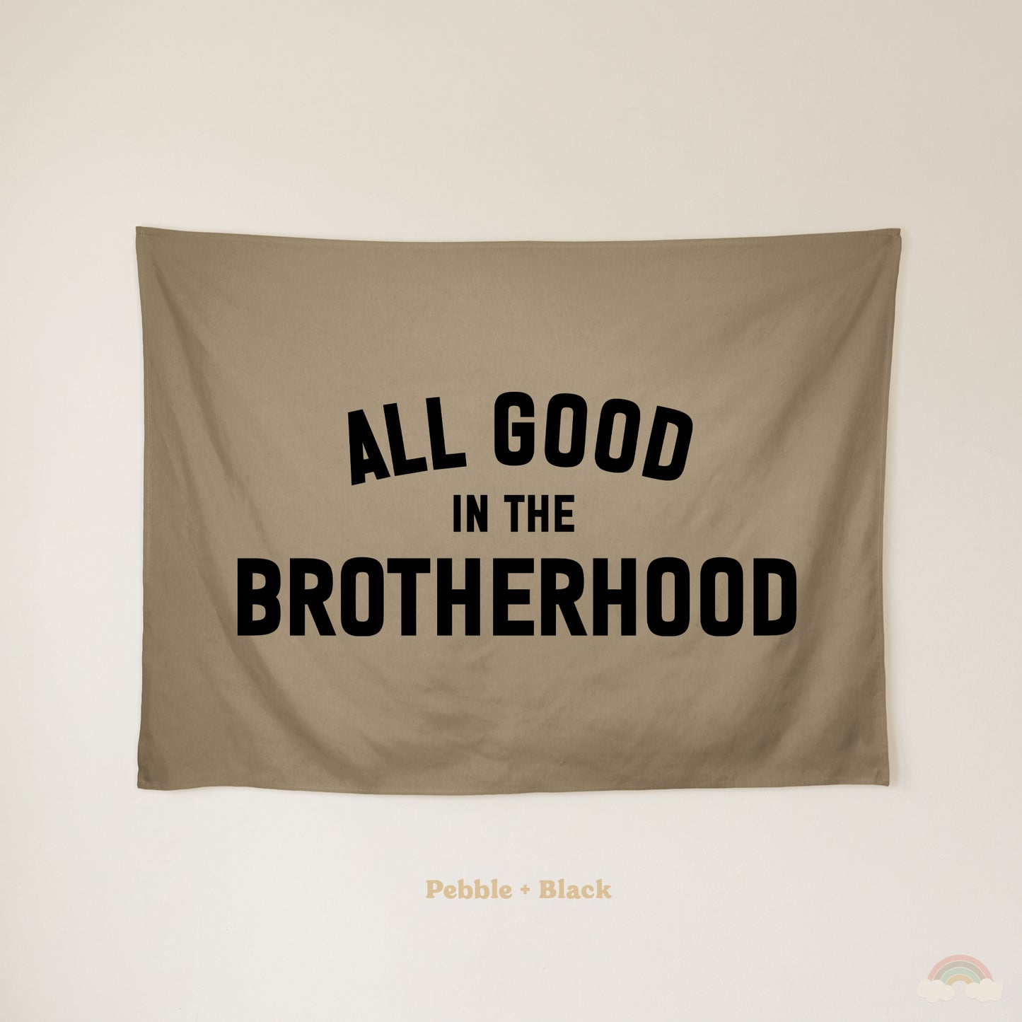 All Good in the Brotherhood Banner | Boys Room Decor Wall Flag for Bedroom or Playroom