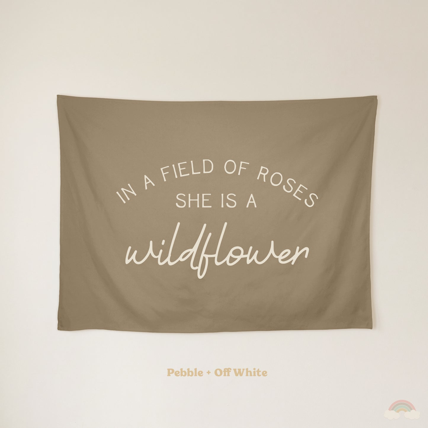 Wildflower Banner | Girls Room Decor Wall Flag for Nursery or Playroom