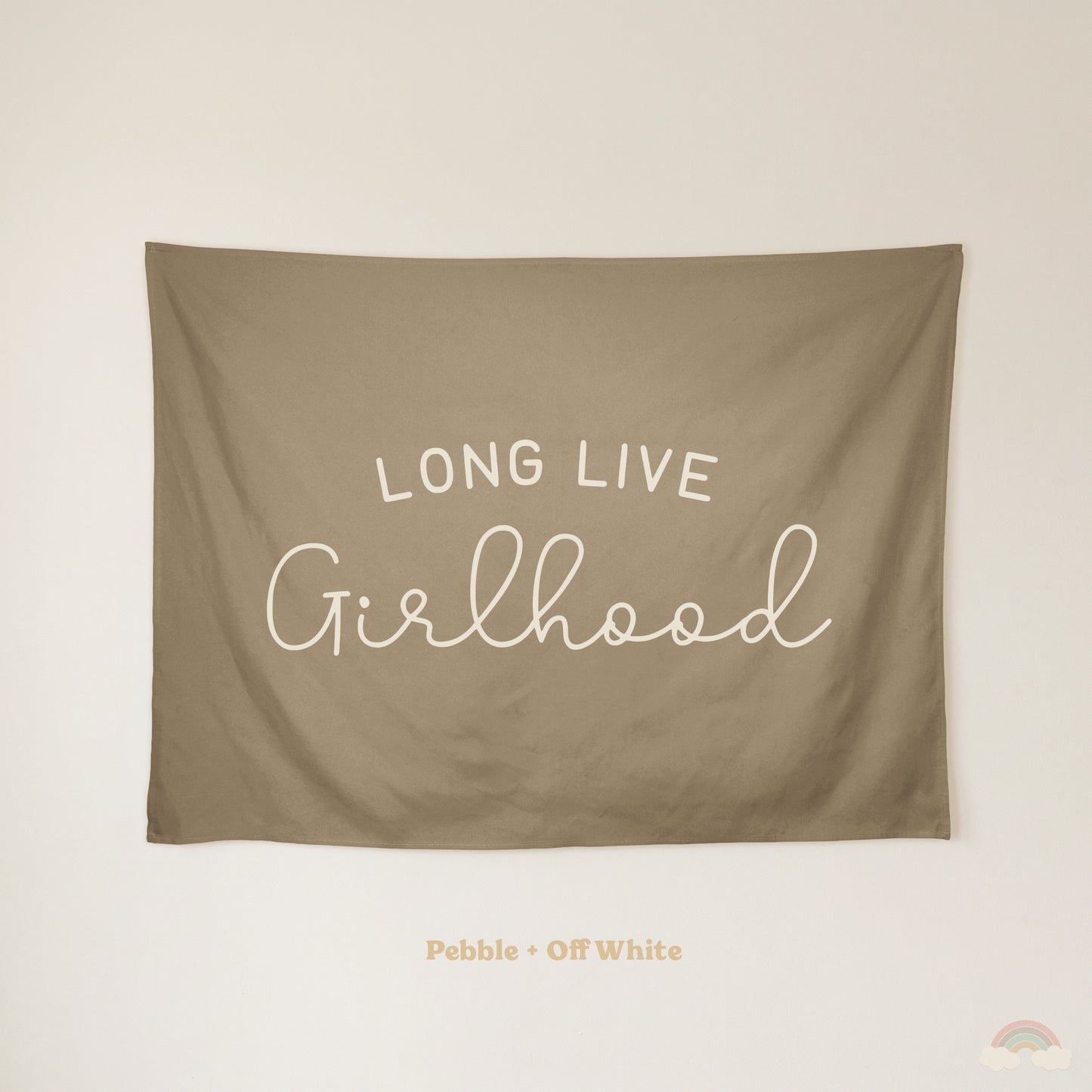 Long Live Girlhood Banner | Girls Room Decor Wall Flag for Nursery or Playroom