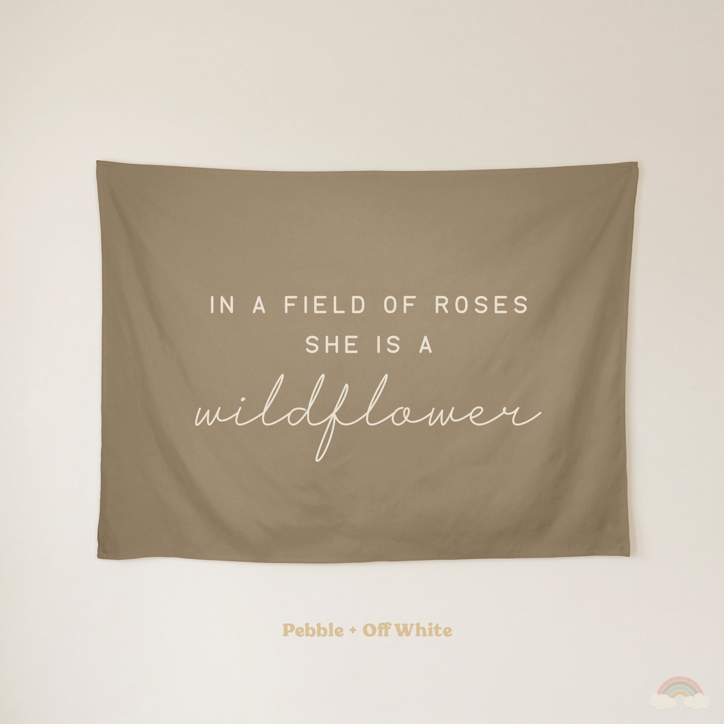 Wildflower Banner | Girls Room Decor Wall Flag for Nursery or Playroom