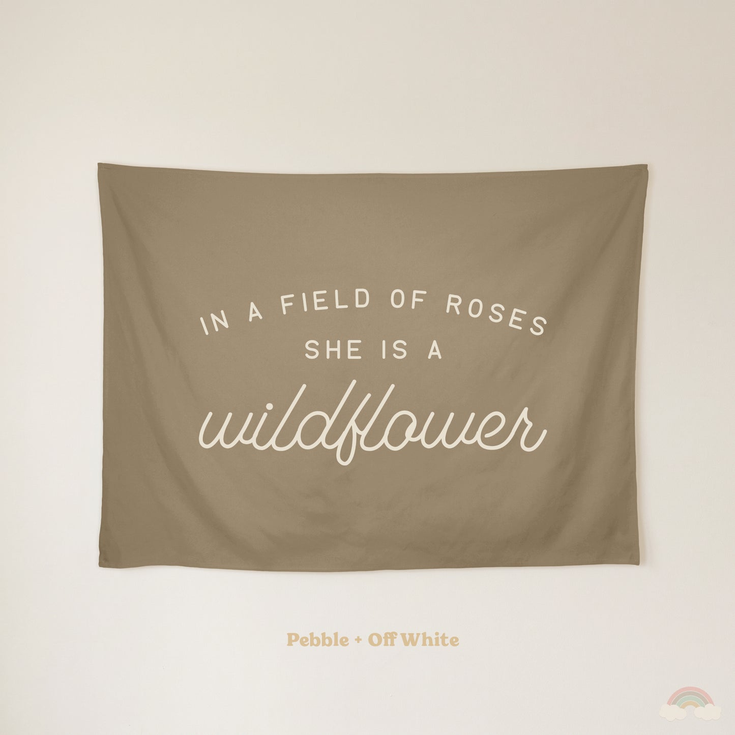 Wildflower Banner | Girls Room Decor Wall Flag for Nursery or Playroom