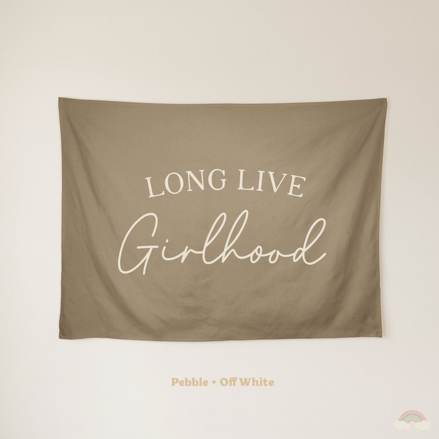 Long Live Girlhood Banner | Girls Room Decor Wall Flag for Nursery or Playroom
