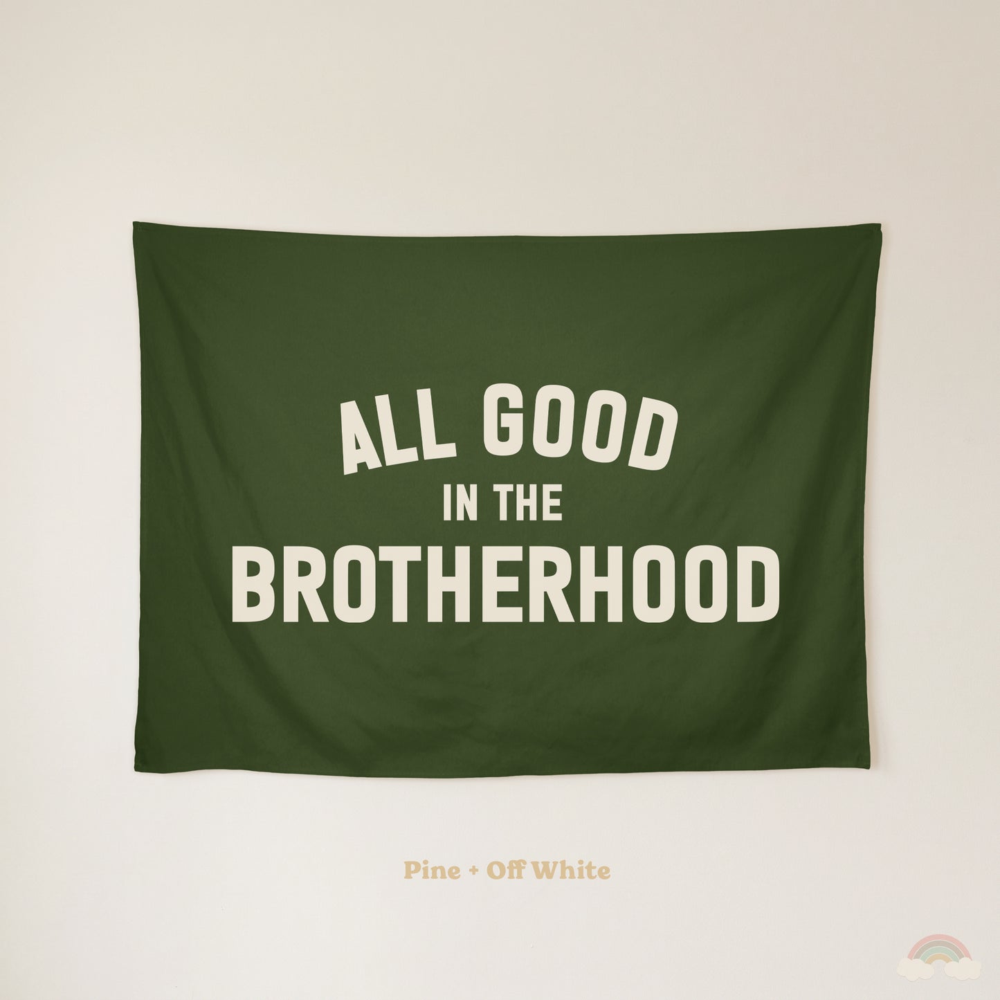 All Good in the Brotherhood Banner | Boys Room Decor Wall Flag for Bedroom or Playroom