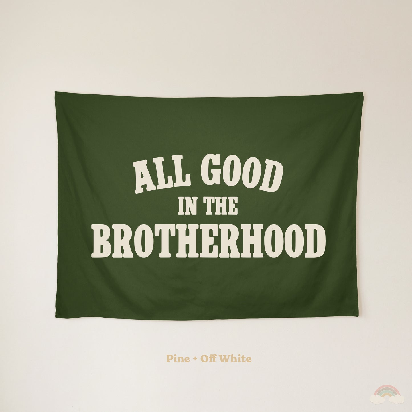 All Good in the Brotherhood Banner | Boys Room Decor Wall Flag for Bedroom or Playroom