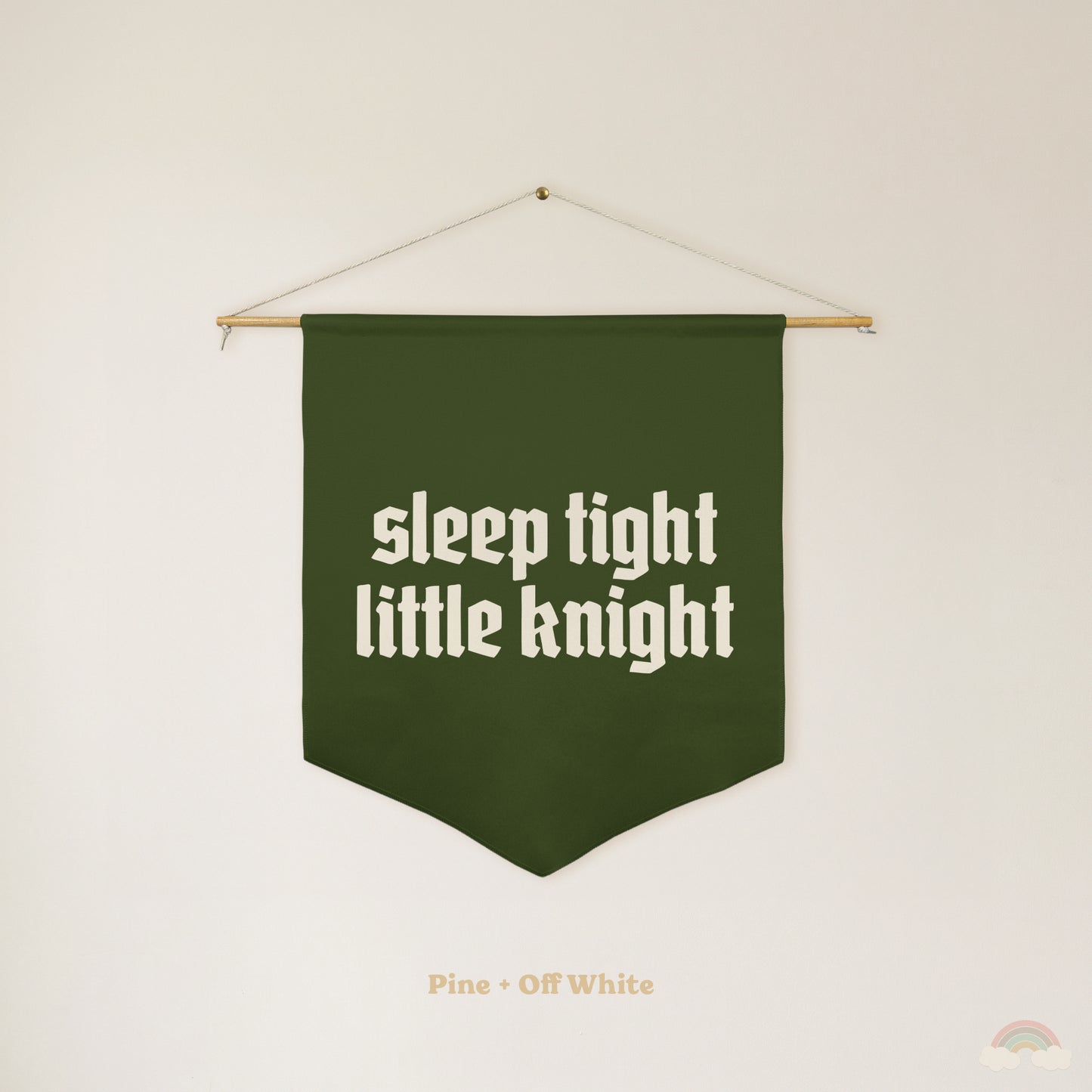 Sleep Tight Little Knight Pennant | Boys Room Decor Wall Flag for Nursery or Playroom