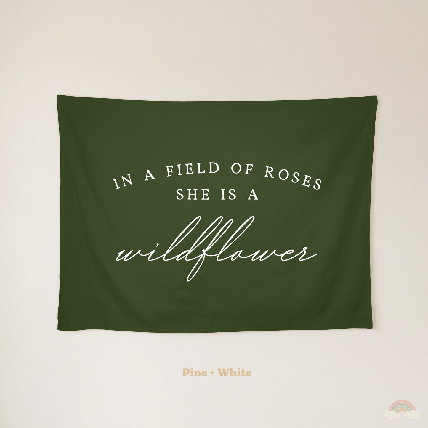 Wildflower Banner | Girls Room Decor Wall Flag for Nursery or Playroom