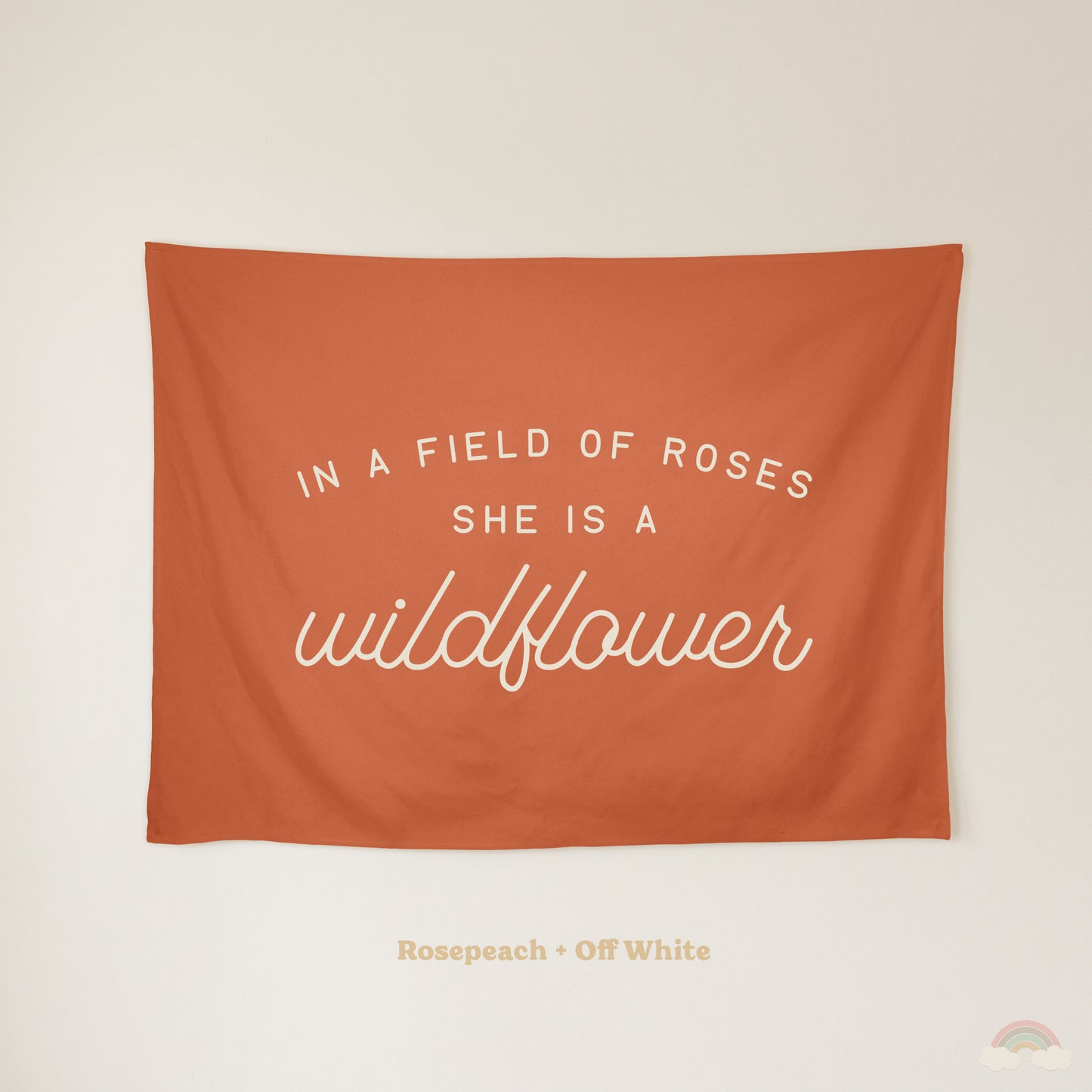 Wildflower Banner | Girls Room Decor Wall Flag for Nursery or Playroom