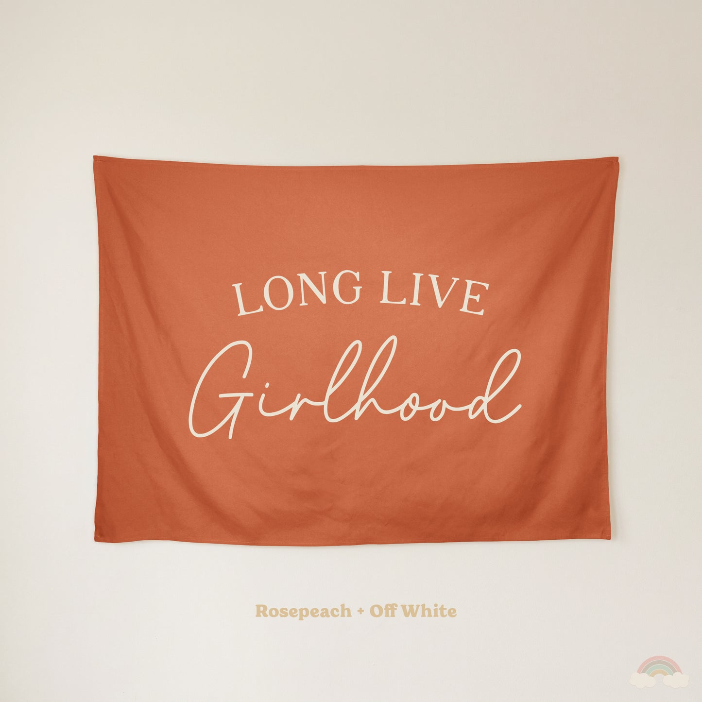 Long Live Girlhood Banner | Girls Room Decor Wall Flag for Nursery or Playroom