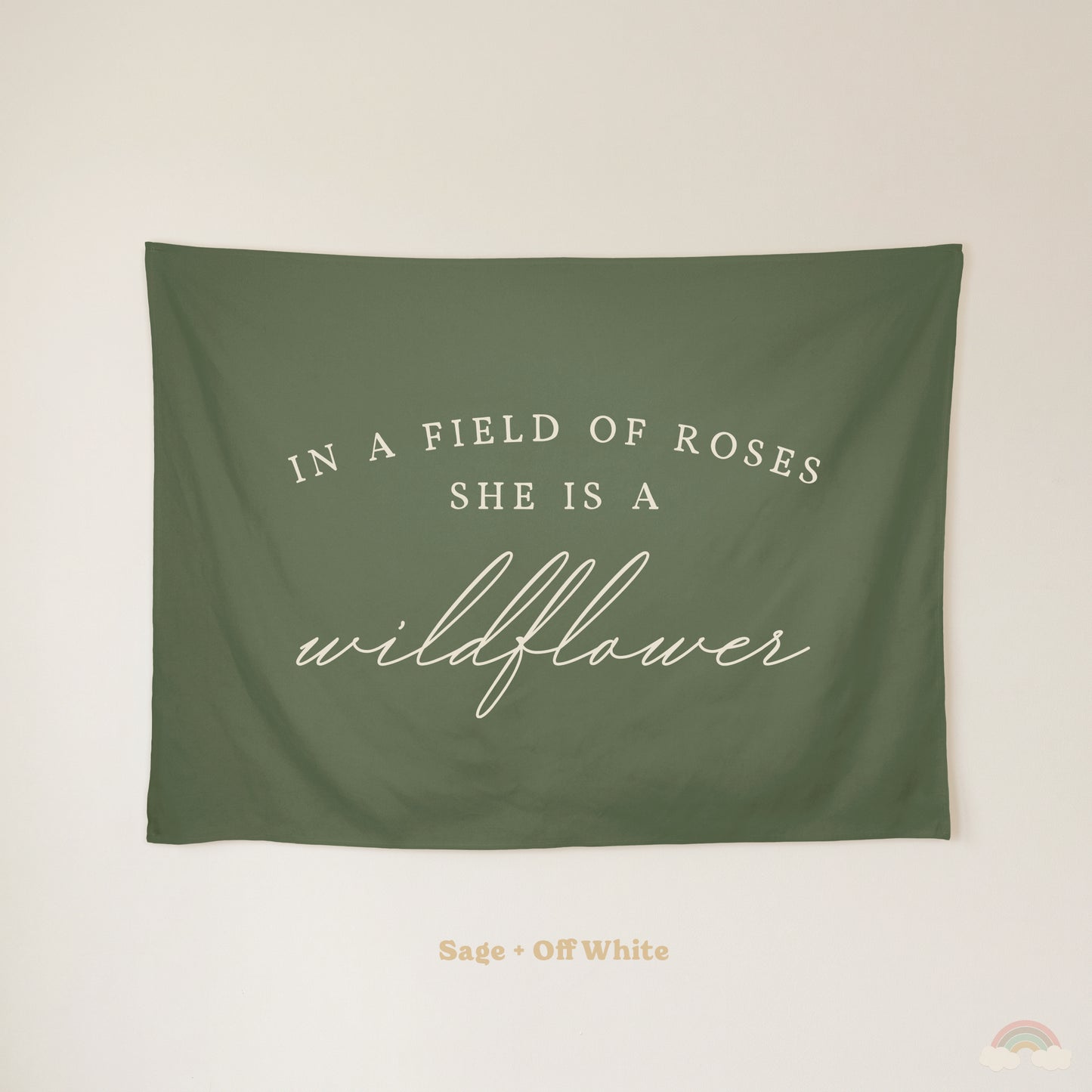Wildflower Banner | Girls Room Decor Wall Flag for Nursery or Playroom