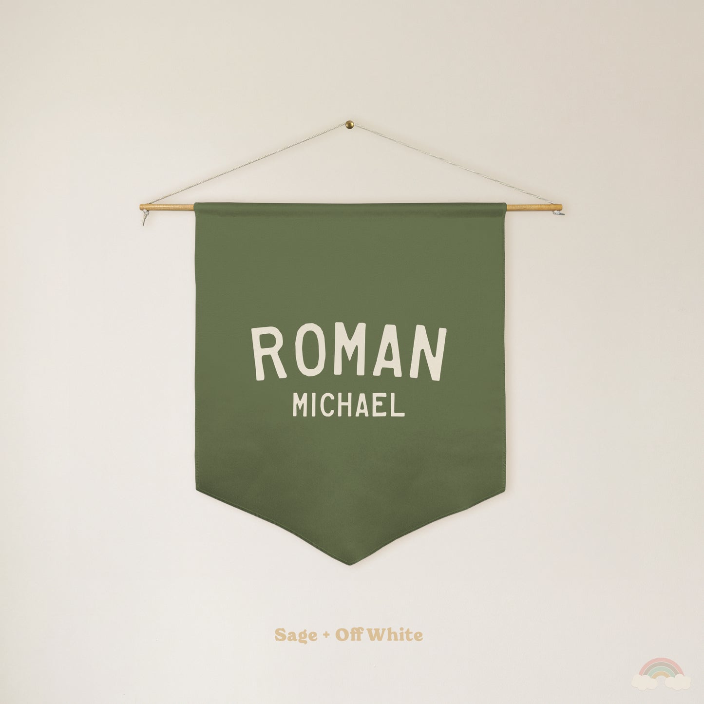 Custom Name Pennant | Personalized Wall Flag for Nursery, Bedroom or Playroom