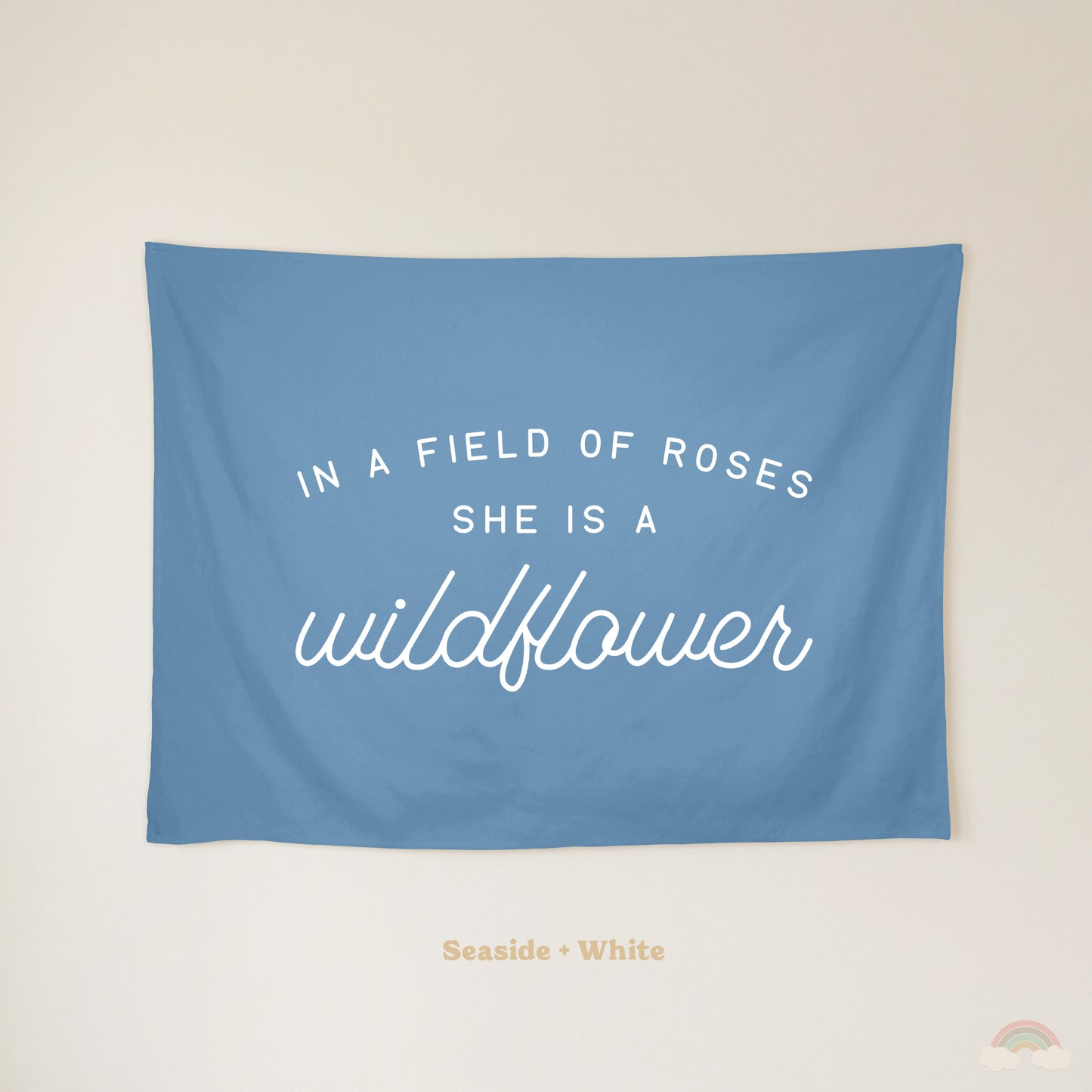 Wildflower Banner | Girls Room Decor Wall Flag for Nursery or Playroom