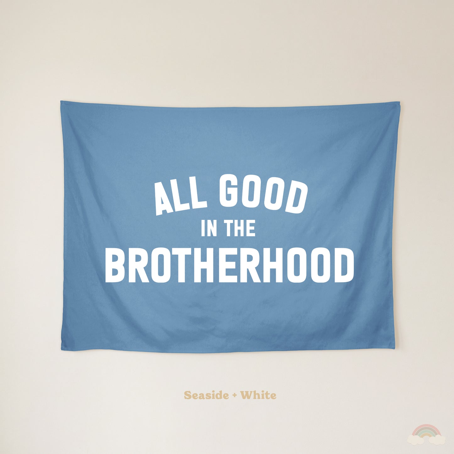 All Good in the Brotherhood Banner | Boys Room Decor Wall Flag for Bedroom or Playroom