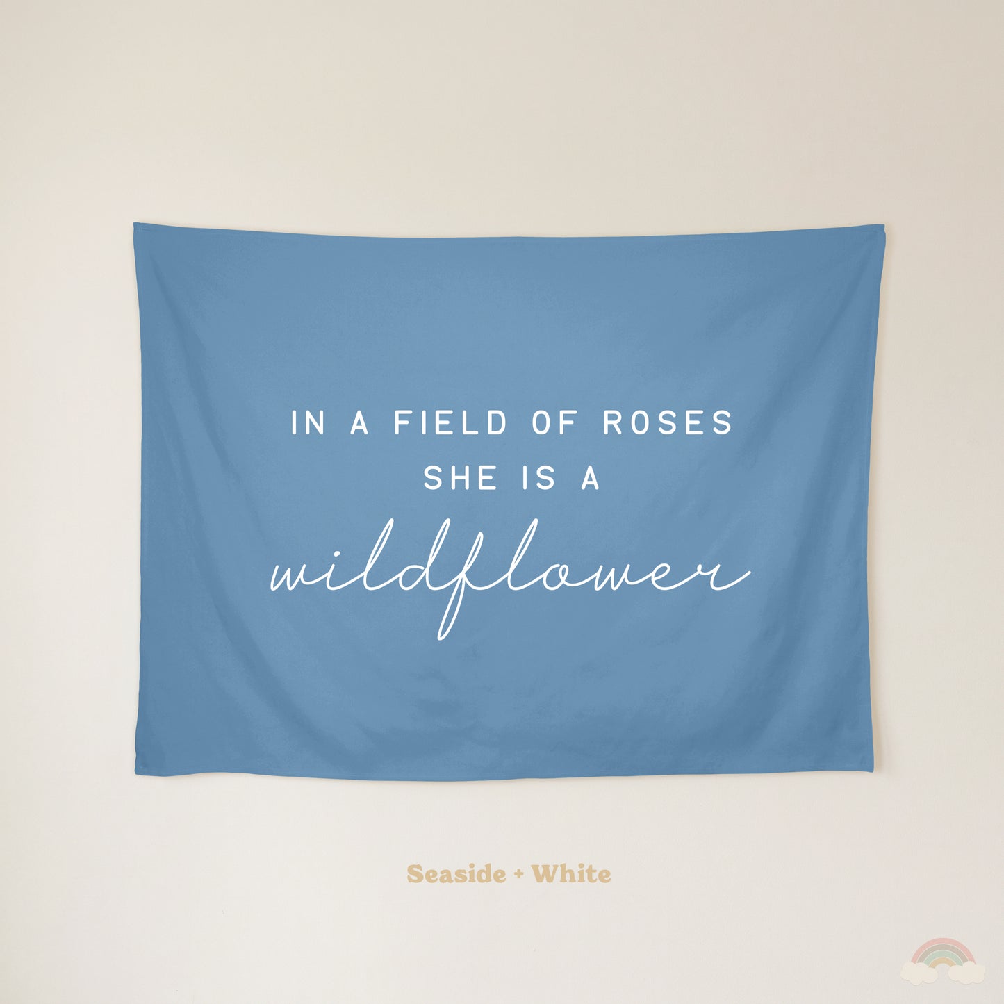 Wildflower Banner | Girls Room Decor Wall Flag for Nursery or Playroom