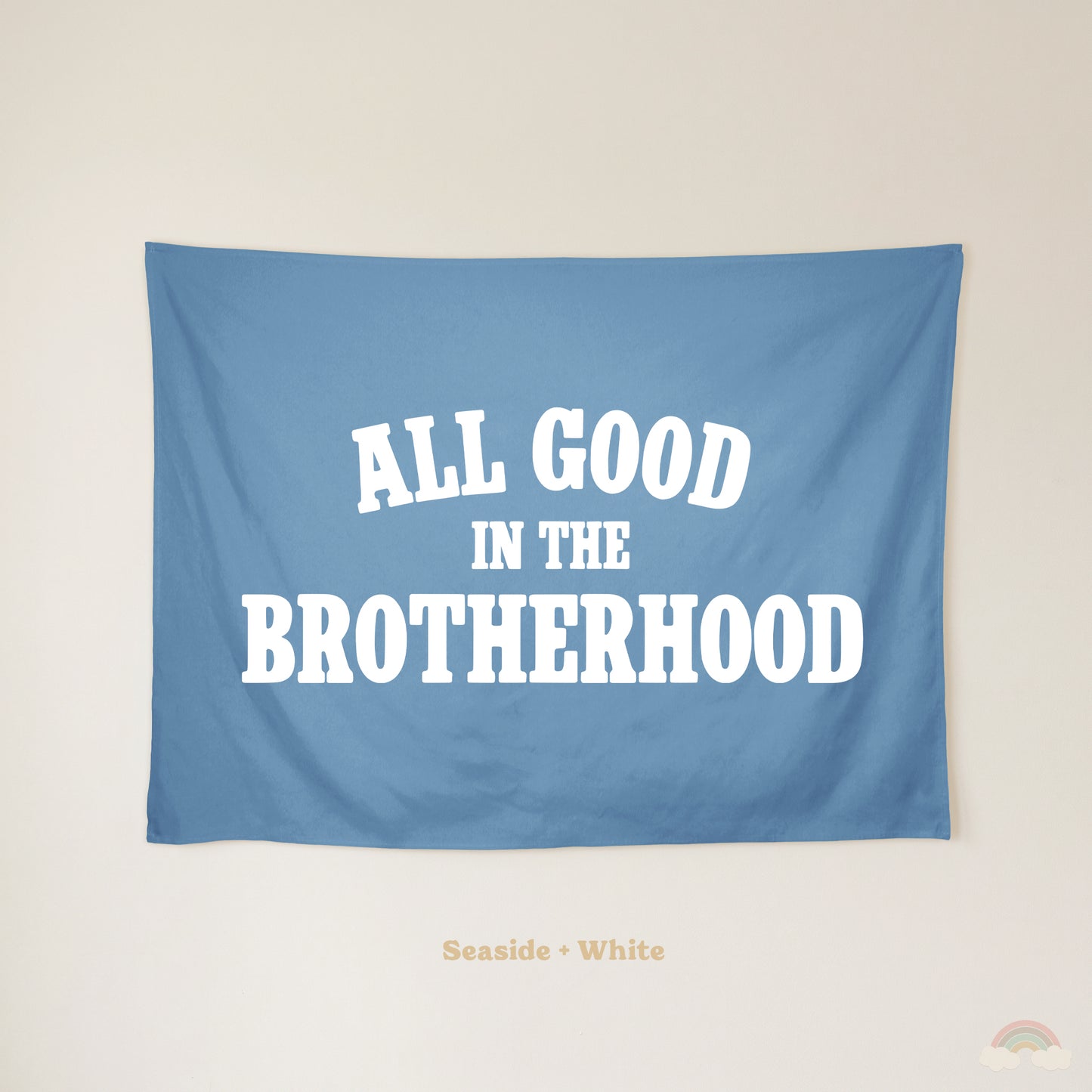 All Good in the Brotherhood Banner | Boys Room Decor Wall Flag for Bedroom or Playroom