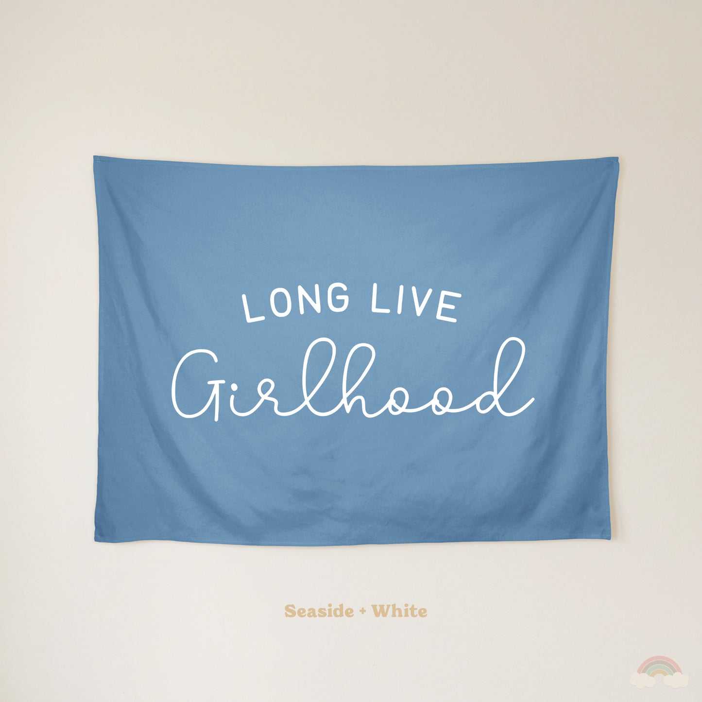 Long Live Girlhood Banner | Girls Room Decor Wall Flag for Nursery or Playroom