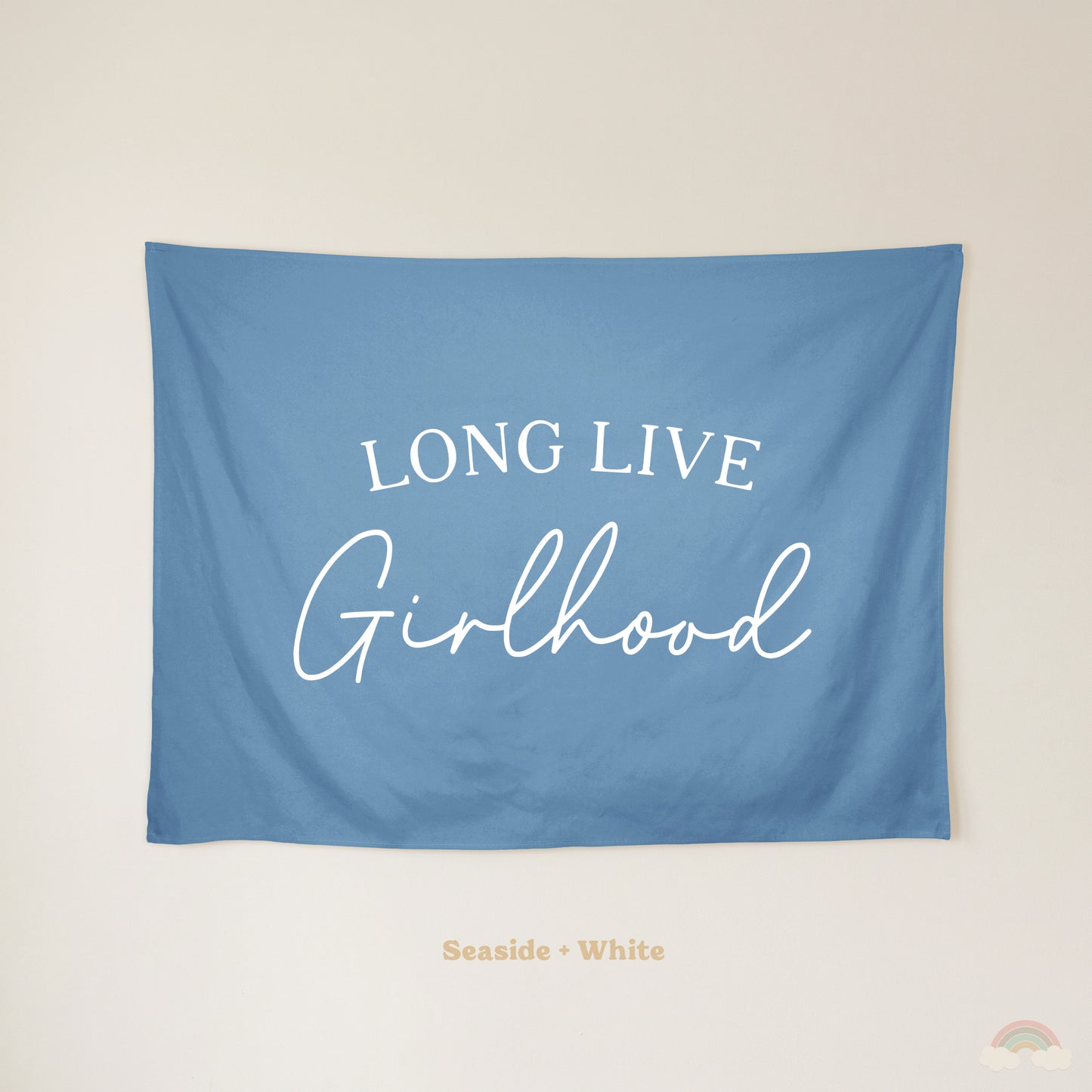 Long Live Girlhood Banner | Girls Room Decor Wall Flag for Nursery or Playroom