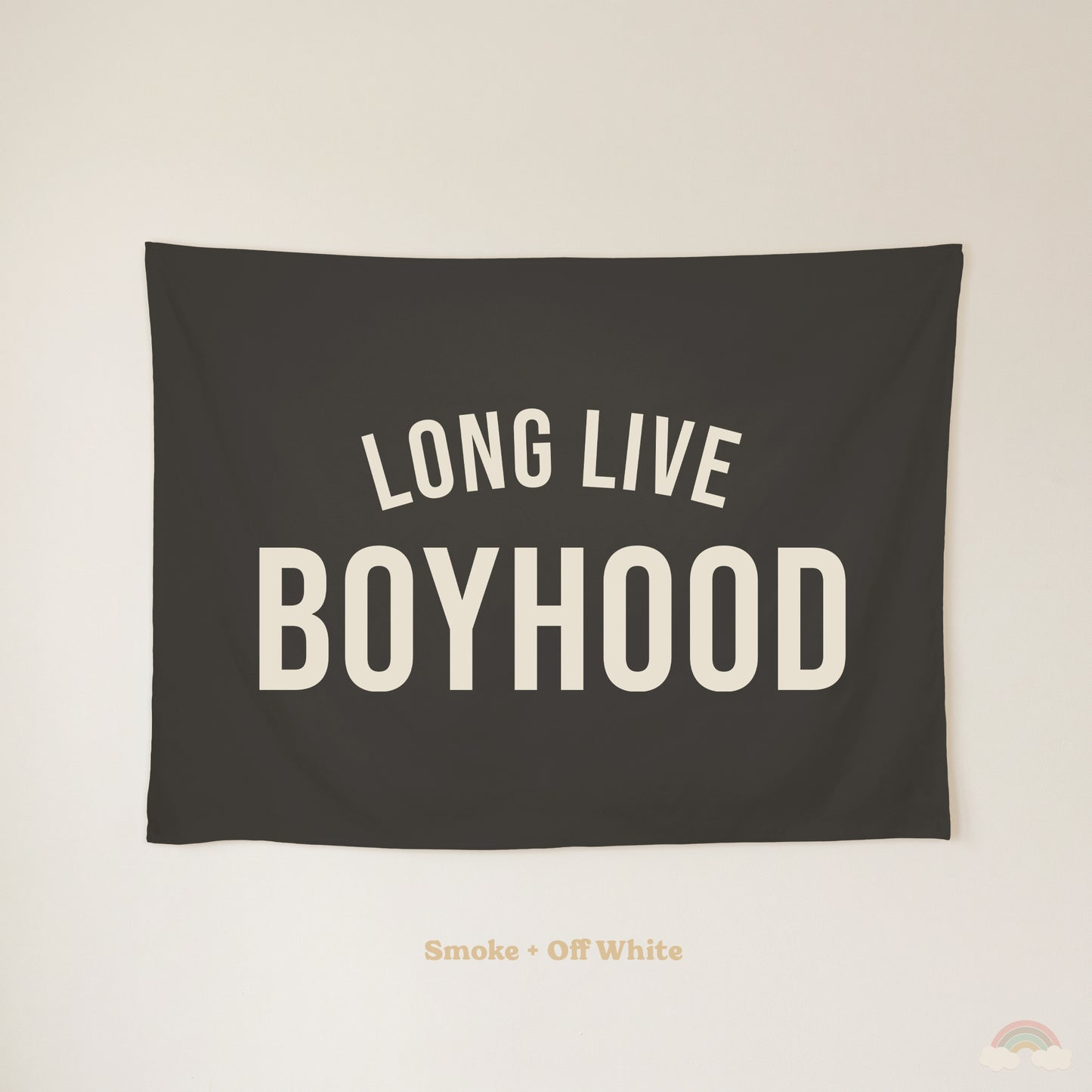 Long Live Boyhood Banner | Boys Room Decor Wall Flag for Nursery or Playroom