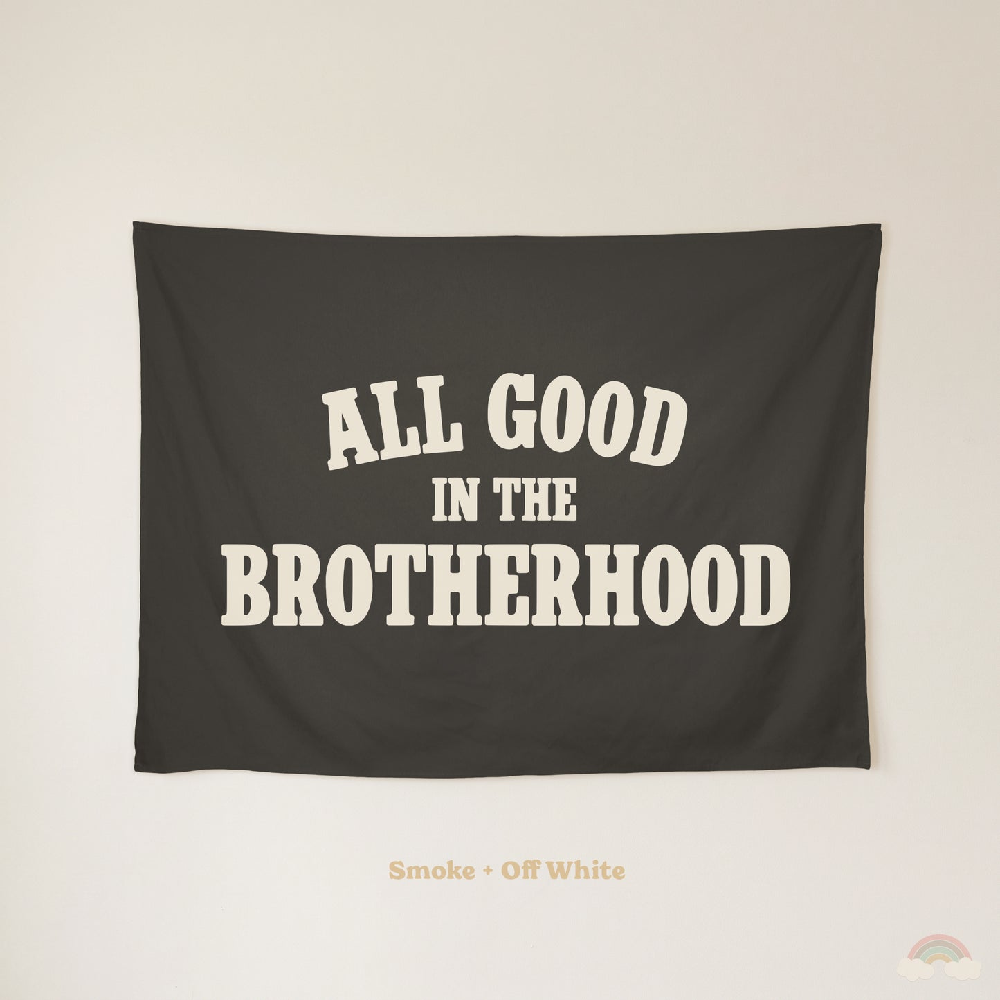 All Good in the Brotherhood Banner | Boys Room Decor Wall Flag for Bedroom or Playroom