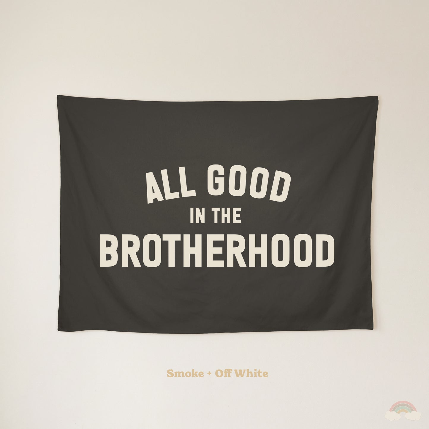 All Good in the Brotherhood Banner | Boys Room Decor Wall Flag for Bedroom or Playroom