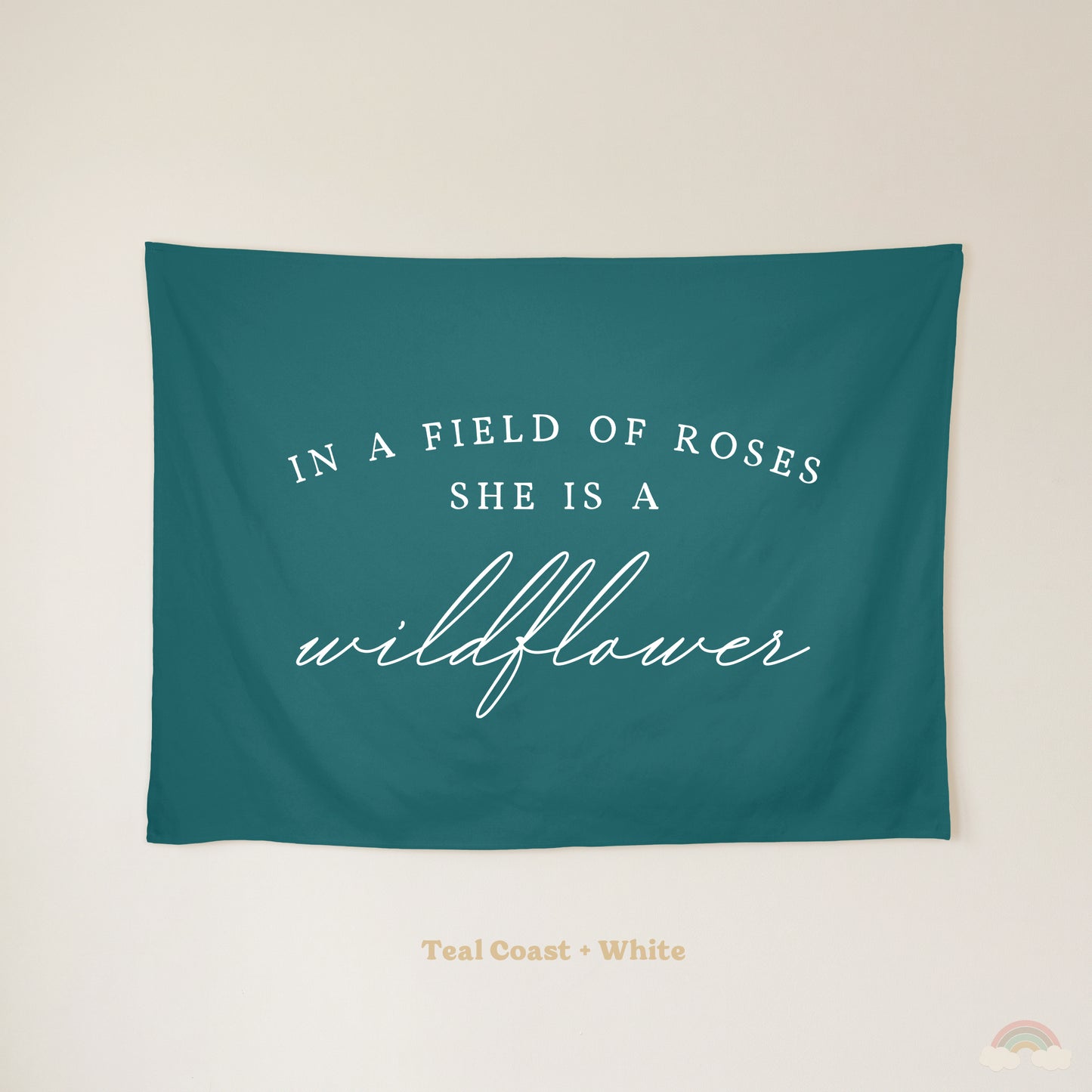 Wildflower Banner | Girls Room Decor Wall Flag for Nursery or Playroom
