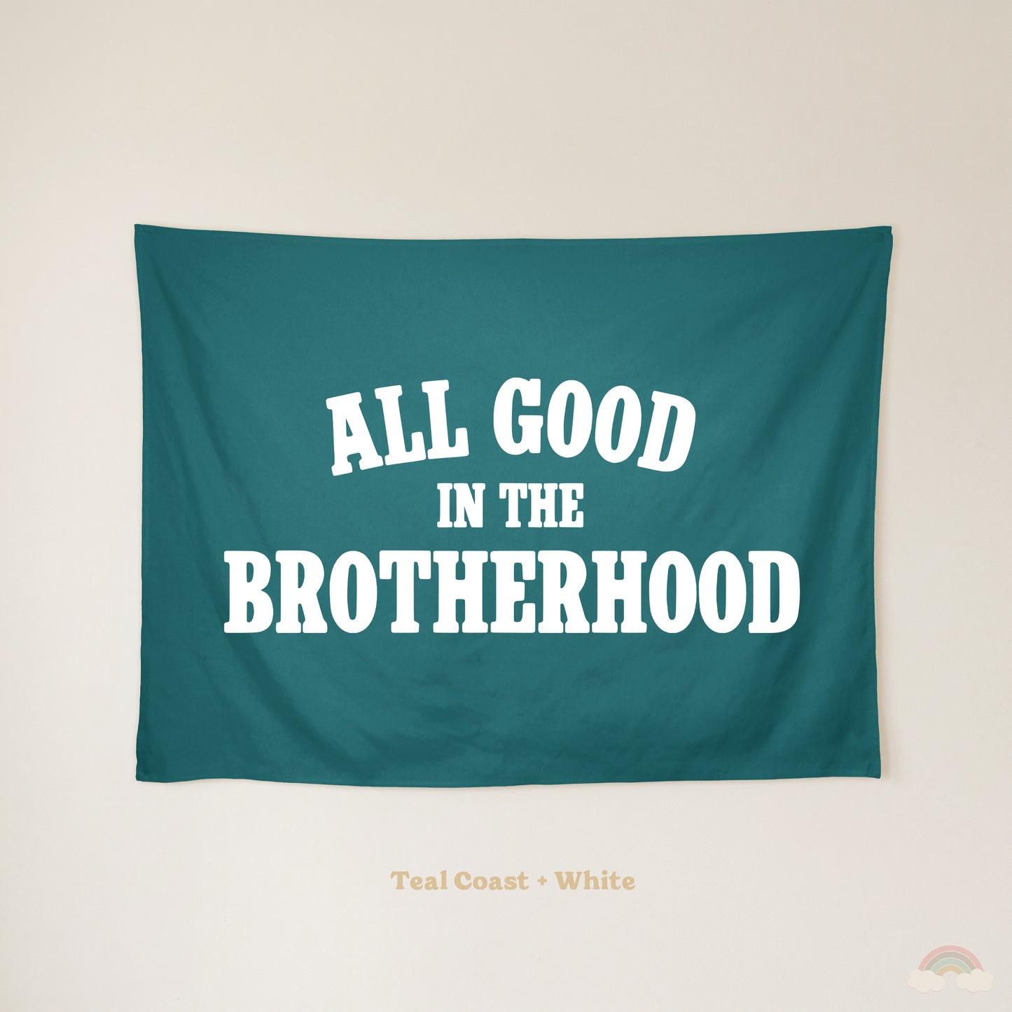 All Good in the Brotherhood Banner | Boys Room Decor Wall Flag for Bedroom or Playroom