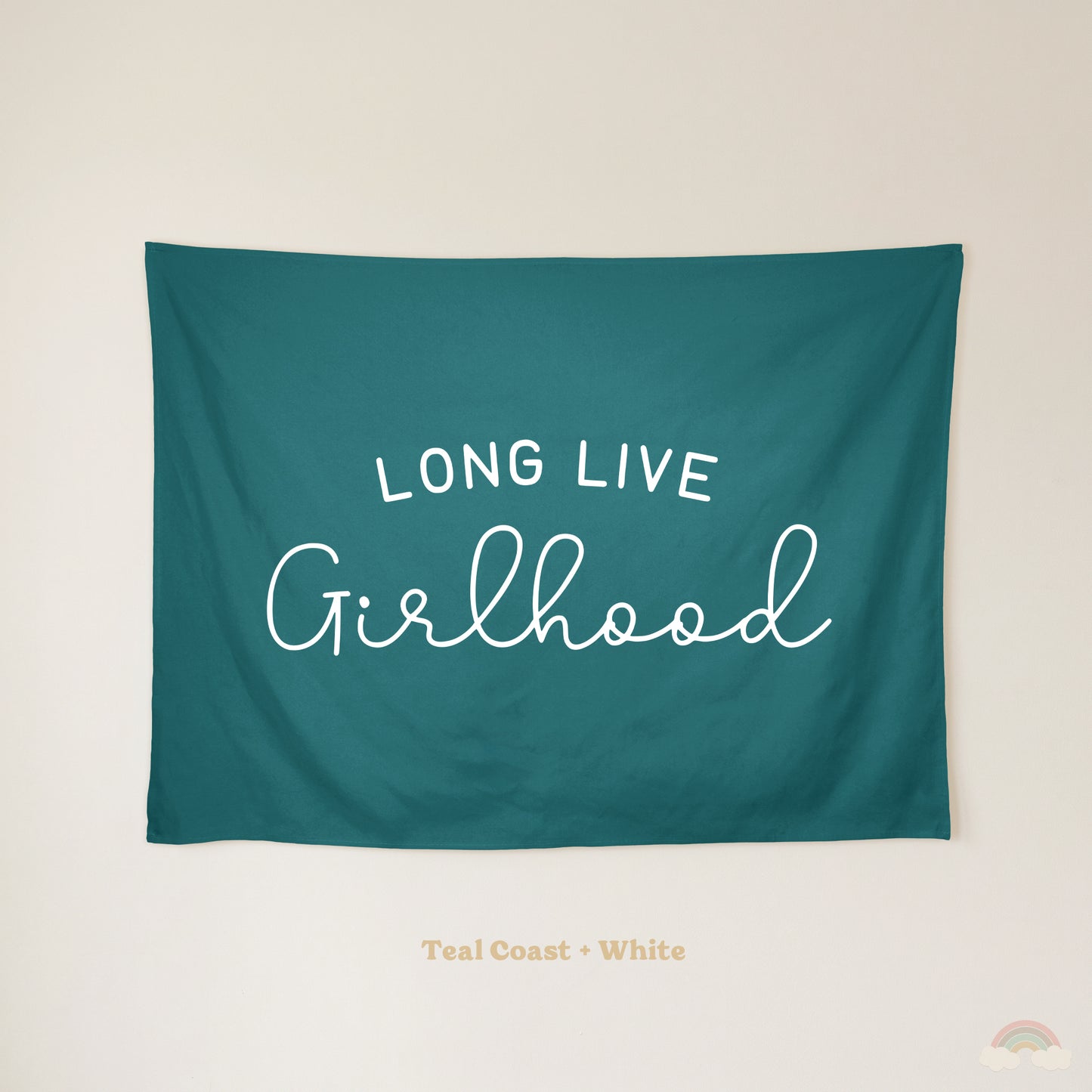 Long Live Girlhood Banner | Girls Room Decor Wall Flag for Nursery or Playroom