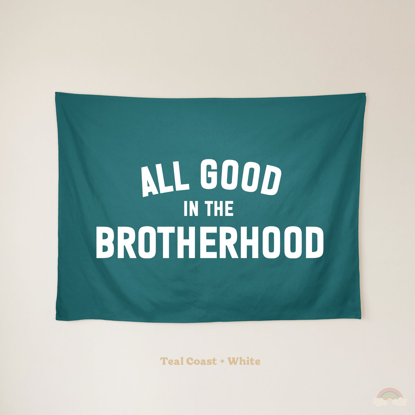 All Good in the Brotherhood Banner | Boys Room Decor Wall Flag for Bedroom or Playroom