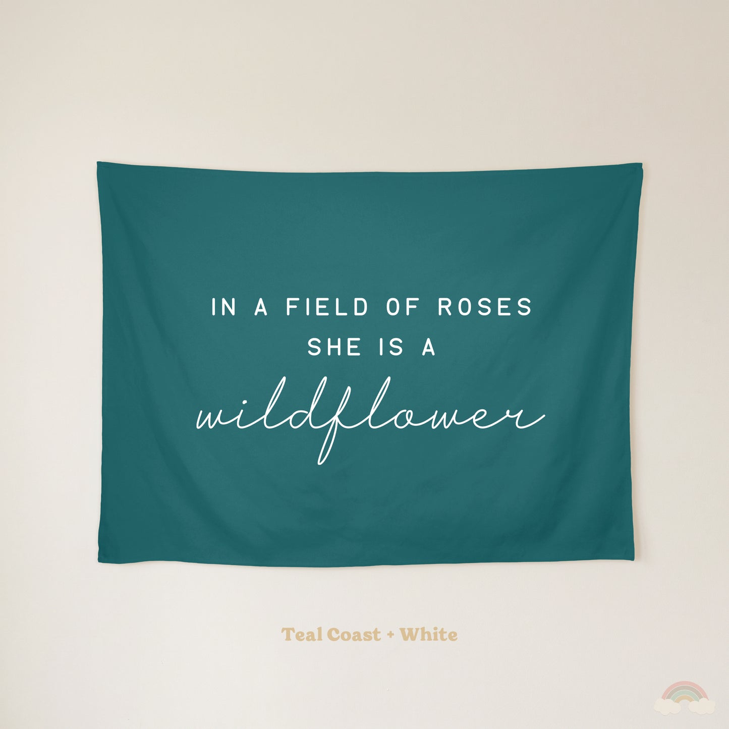Wildflower Banner | Girls Room Decor Wall Flag for Nursery or Playroom