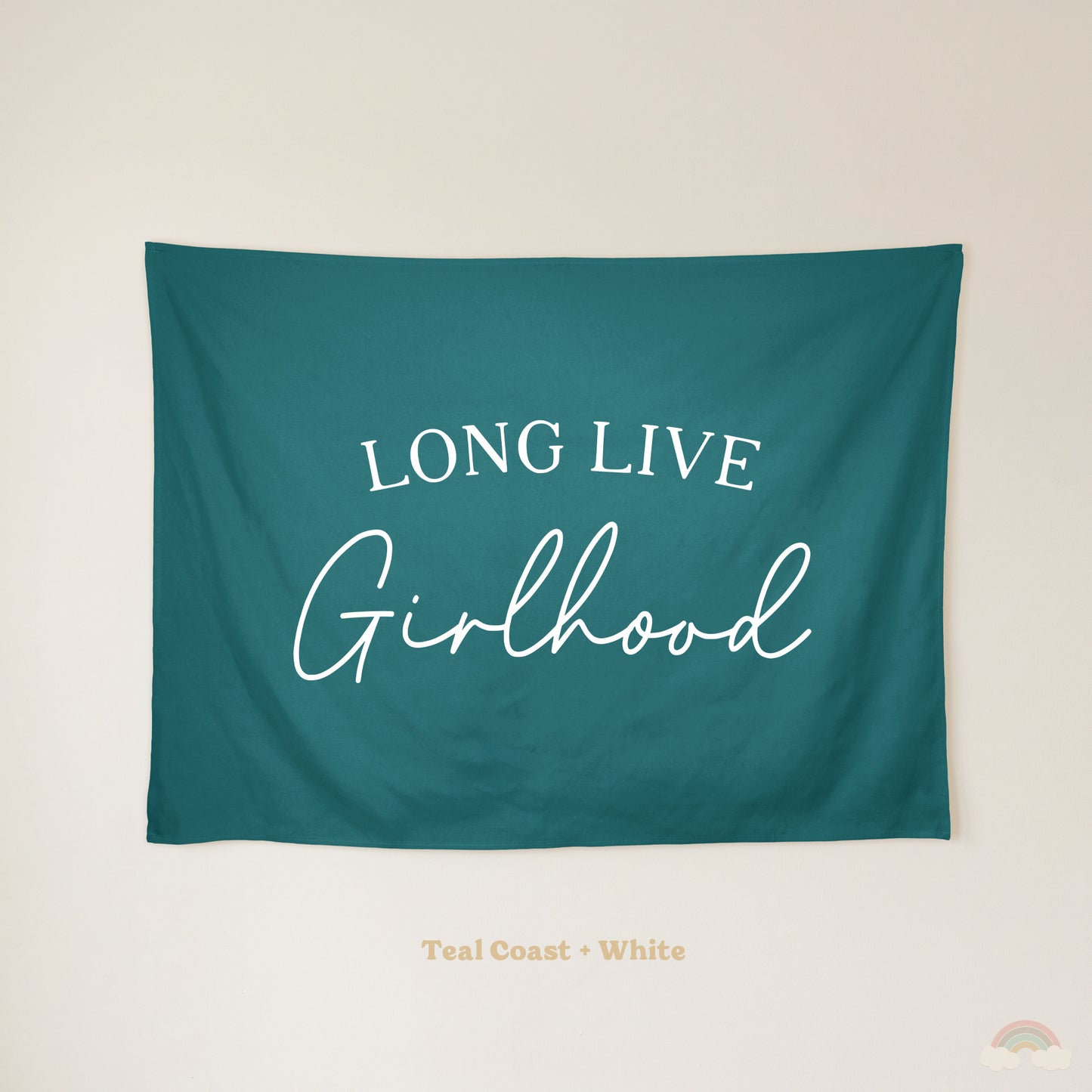 Long Live Girlhood Banner | Girls Room Decor Wall Flag for Nursery or Playroom
