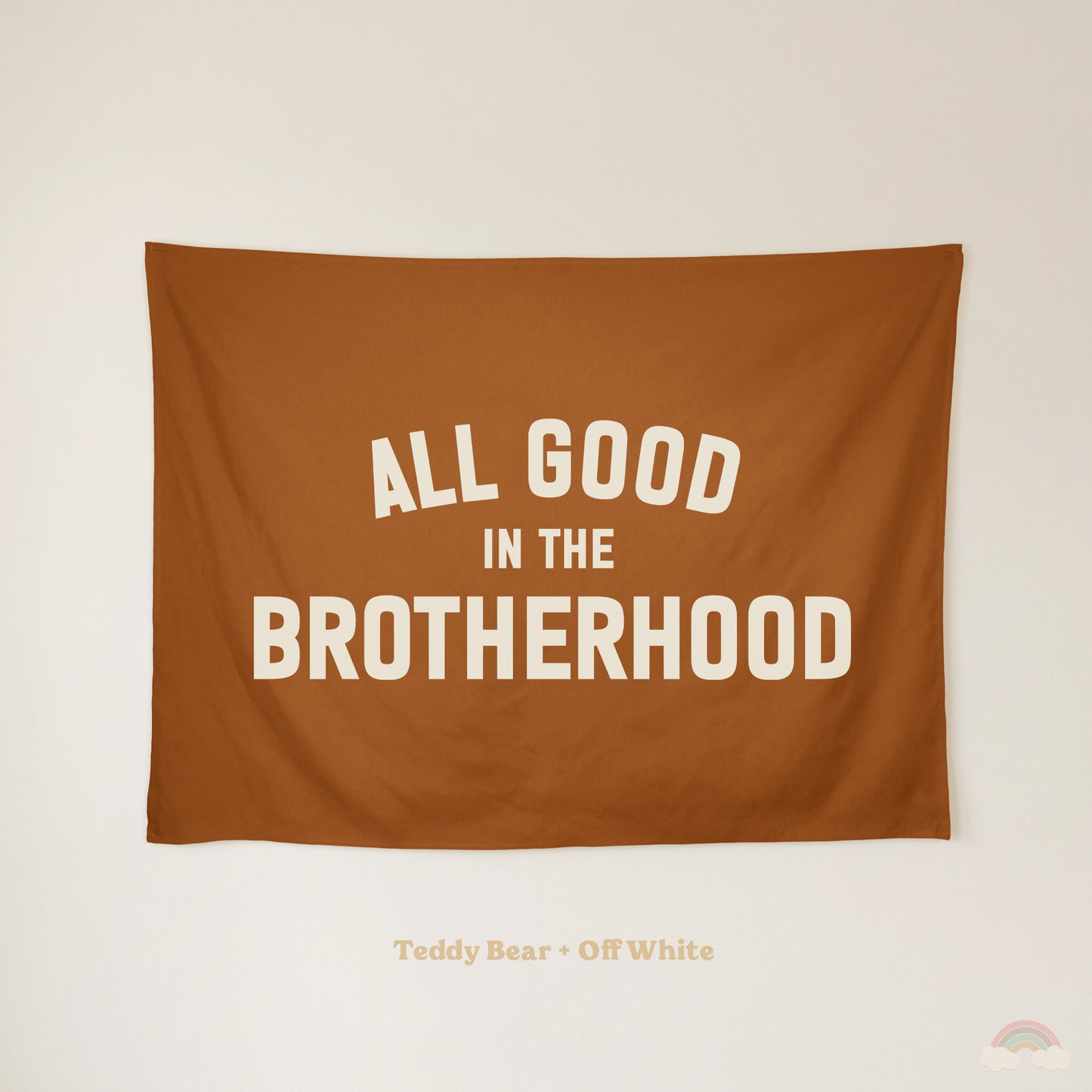 All Good in the Brotherhood Banner | Boys Room Decor Wall Flag for Bedroom or Playroom