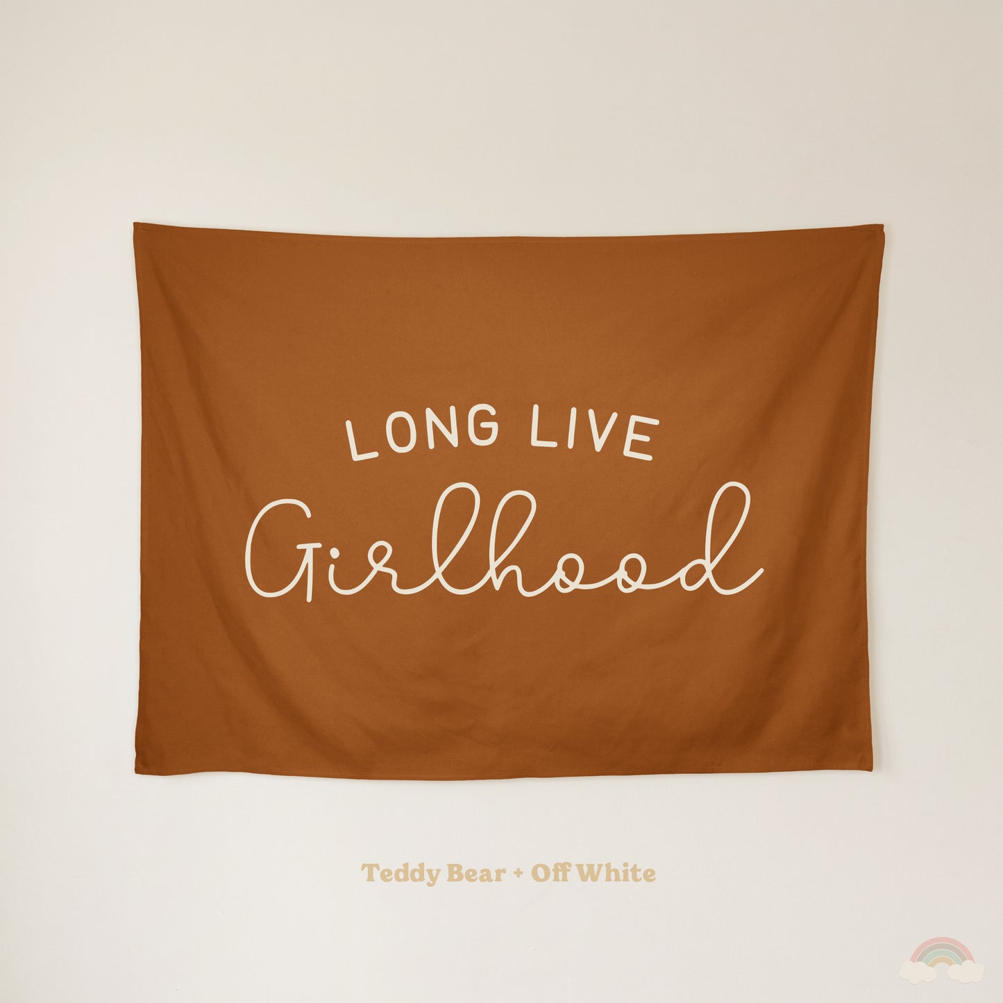 Long Live Girlhood Banner | Girls Room Decor Wall Flag for Nursery or Playroom