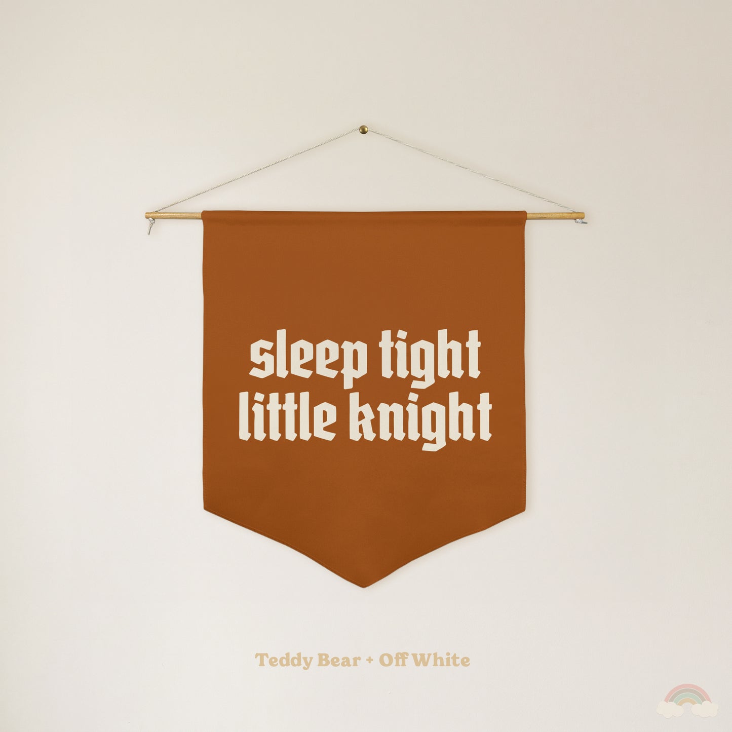 Sleep Tight Little Knight Pennant | Boys Room Decor Wall Flag for Nursery or Playroom