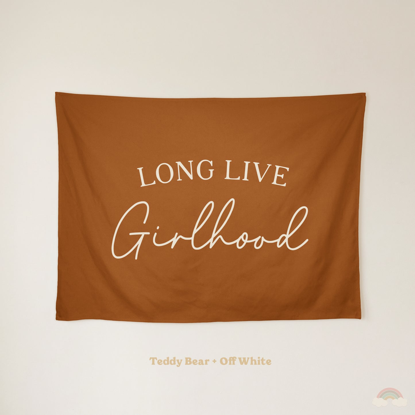Long Live Girlhood Banner | Girls Room Decor Wall Flag for Nursery or Playroom