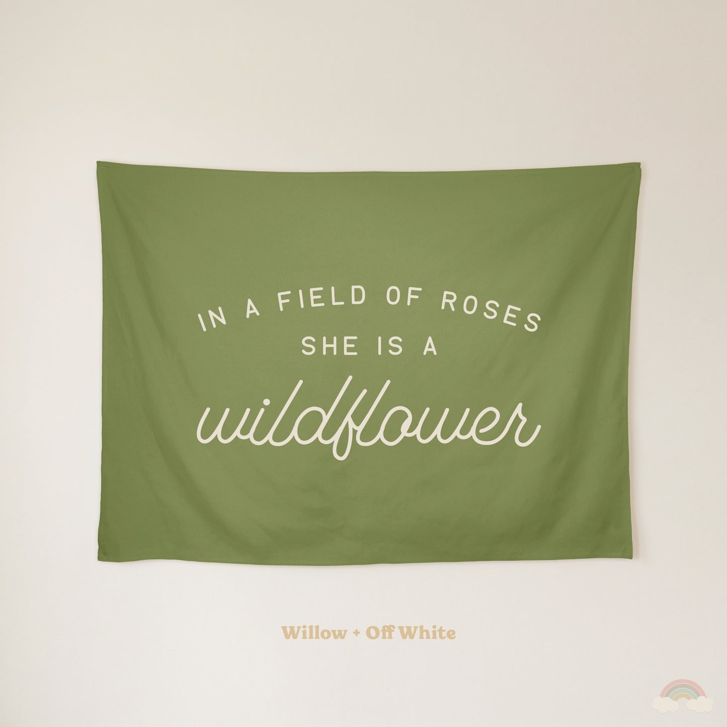 Wildflower Banner | Girls Room Decor Wall Flag for Nursery or Playroom