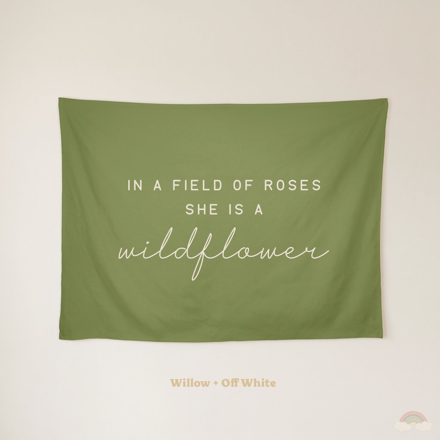 Wildflower Banner | Girls Room Decor Wall Flag for Nursery or Playroom